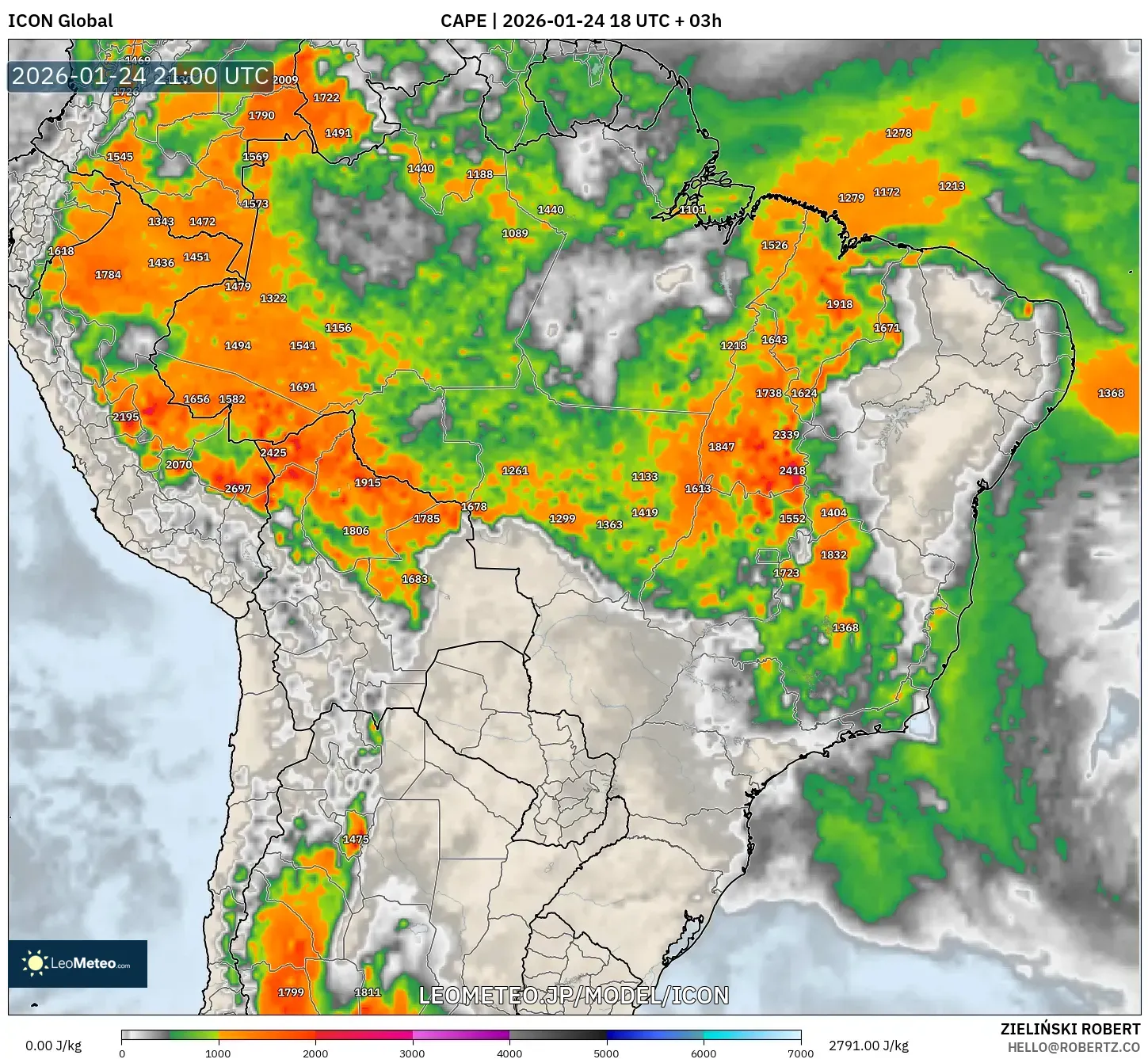 ICON model - ブラジル, CAPE