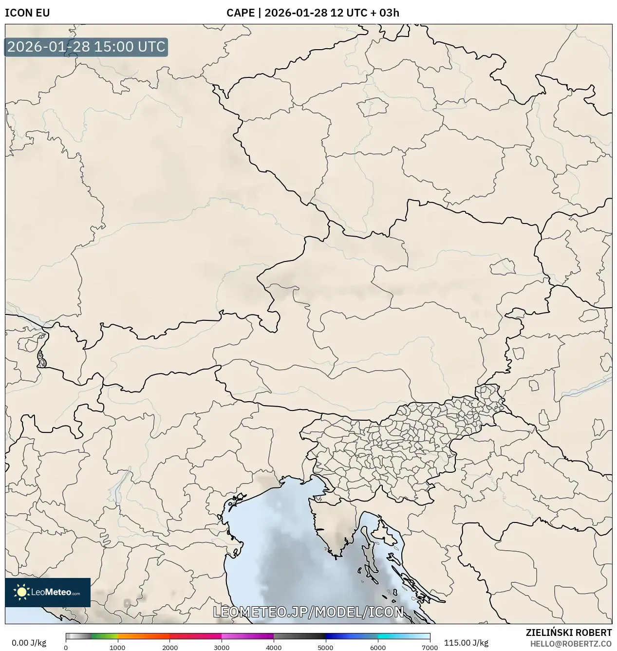 ICON model - オーストリア, CAPE