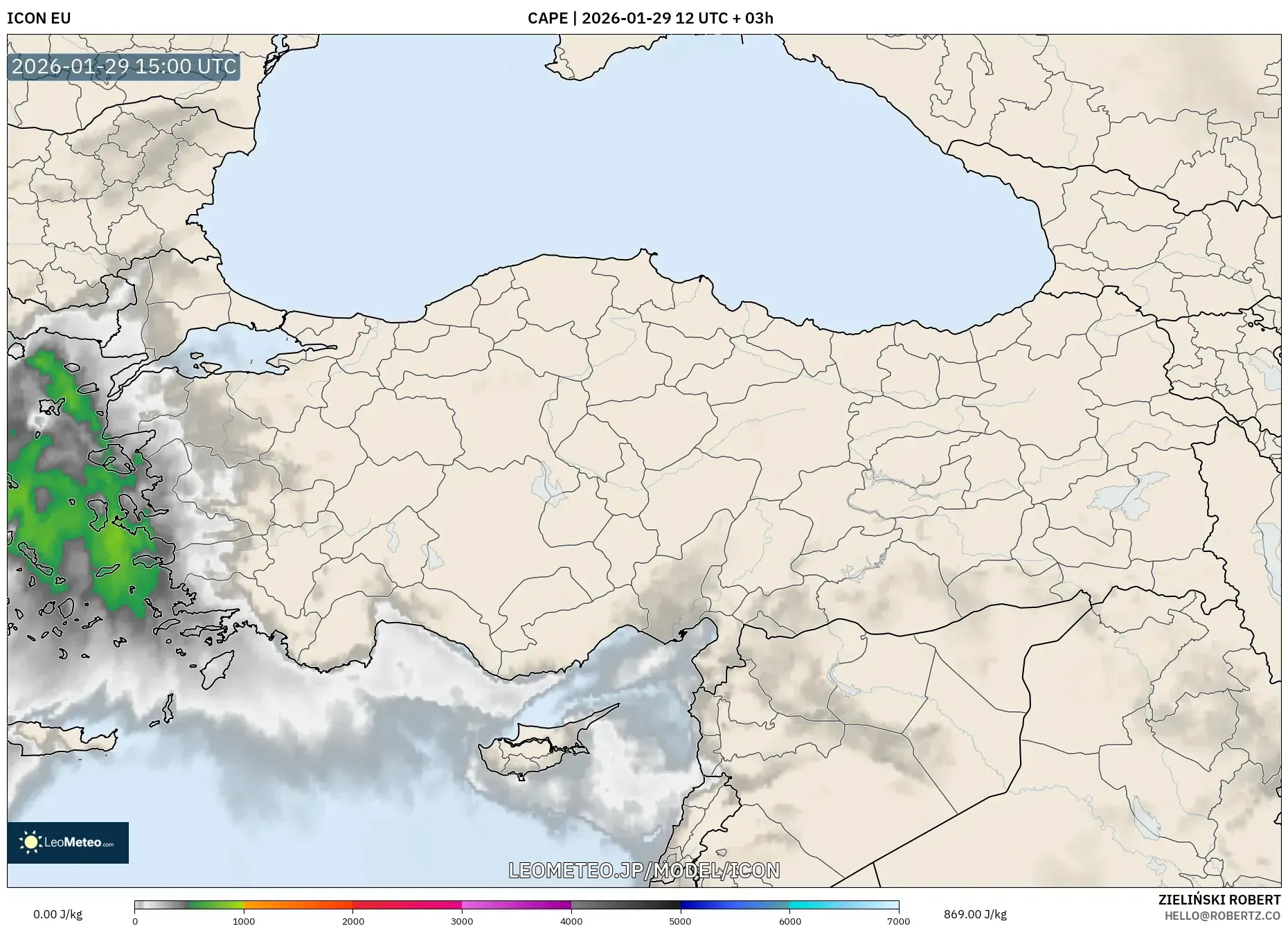 ICON model - トルコ, CAPE