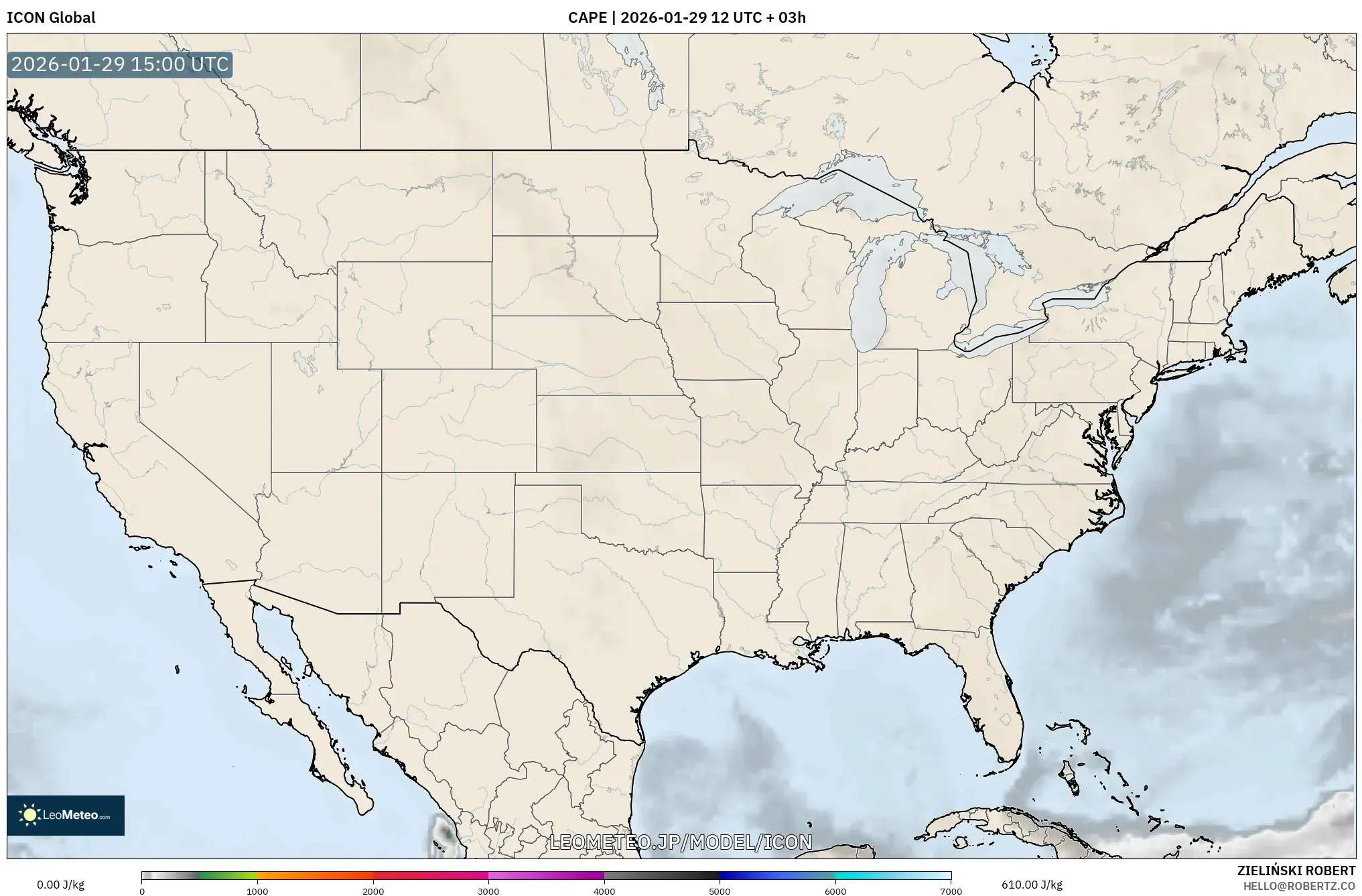 ICON model - アメリカ合衆国, CAPE
