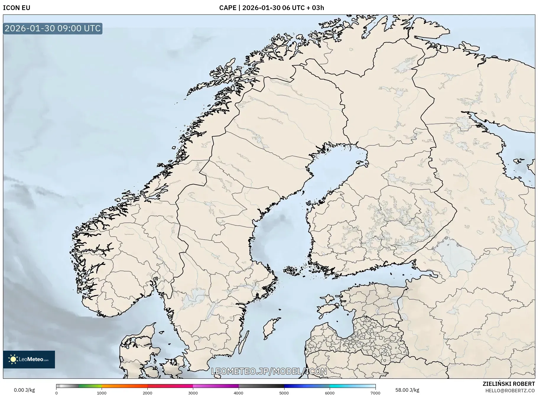 ICON model - スカンジナビア, CAPE