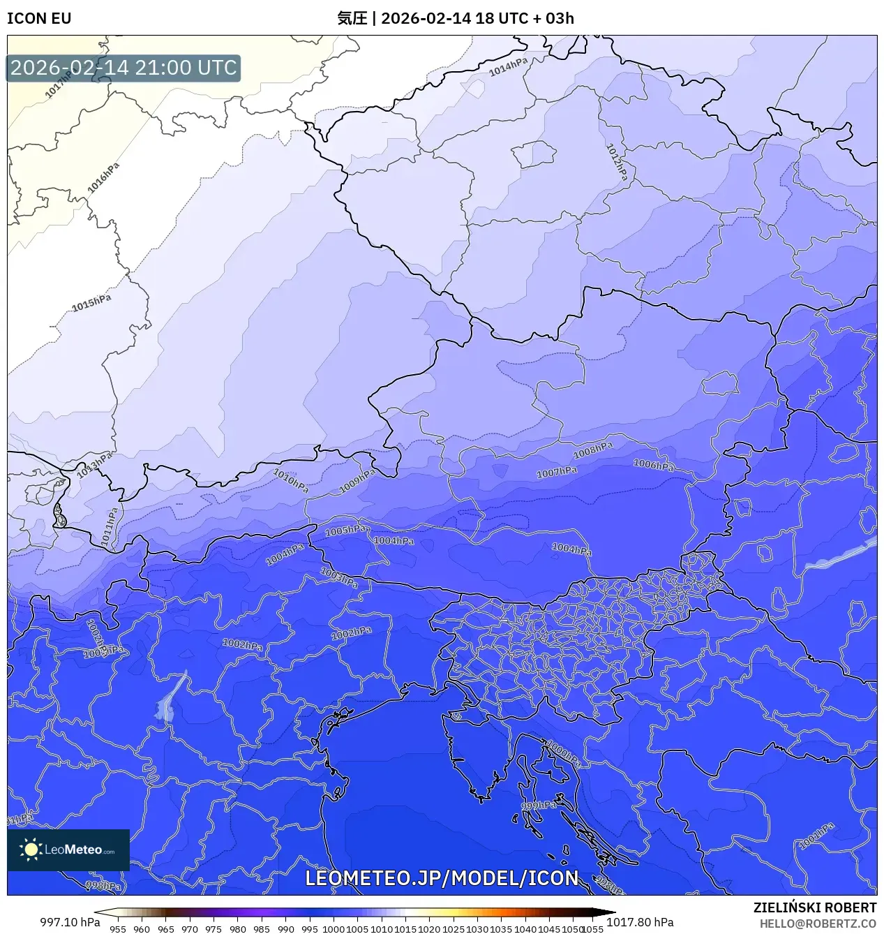 ICON model - オーストリア, 気圧