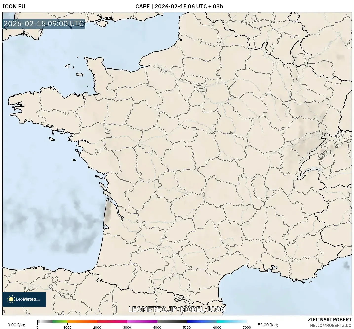 ICON model - フランス, CAPE