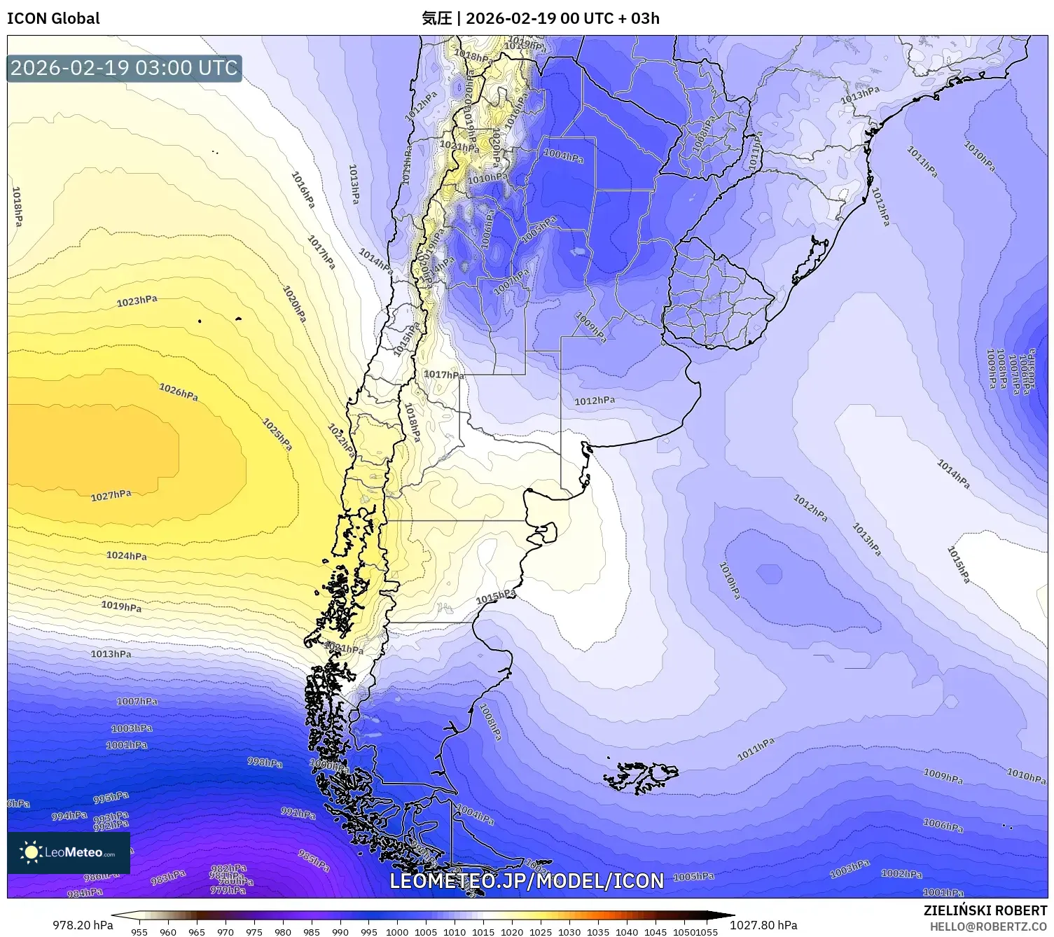 ICON model - アルゼンチン, 気圧