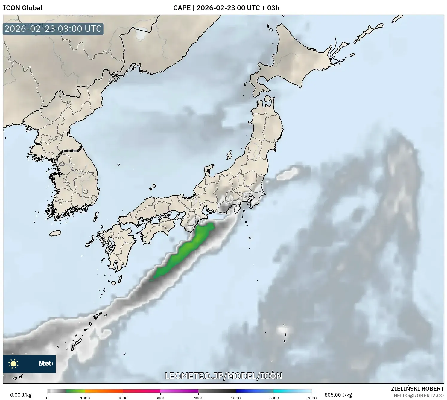 ICON model - 日本, CAPE