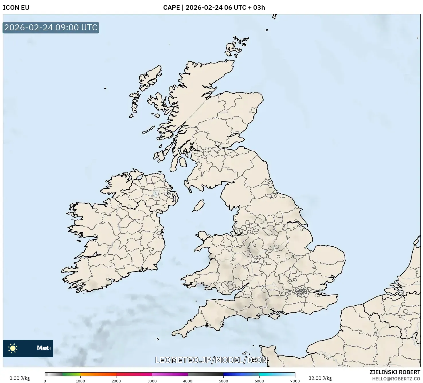 ICON model - イギリス, CAPE