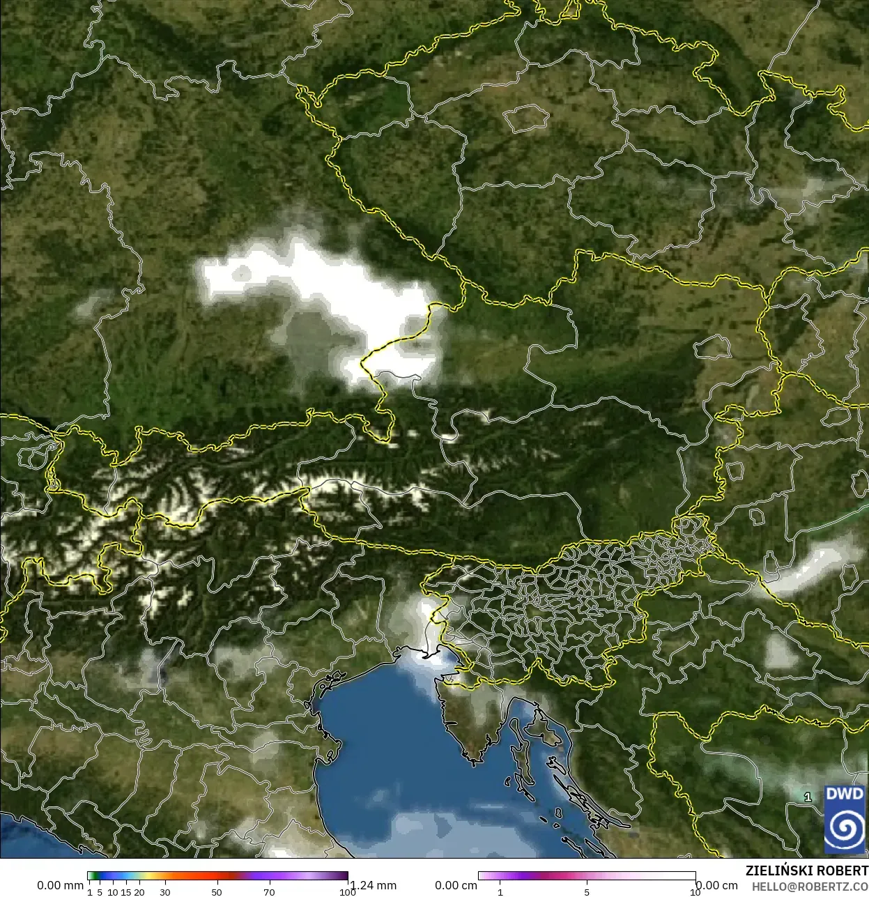 ICON モデル - オーストリア, 降水量、雲、気圧