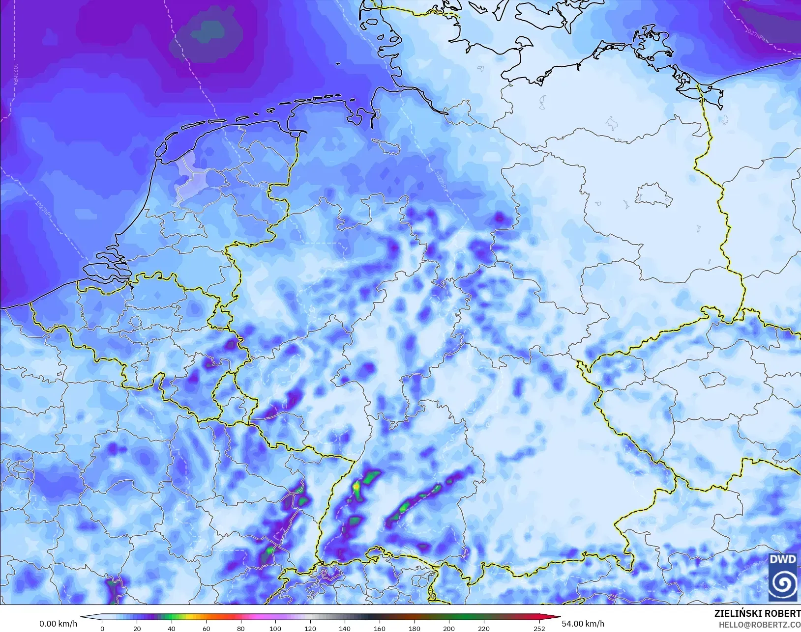 ICON モデル - ドイツ, 突風
