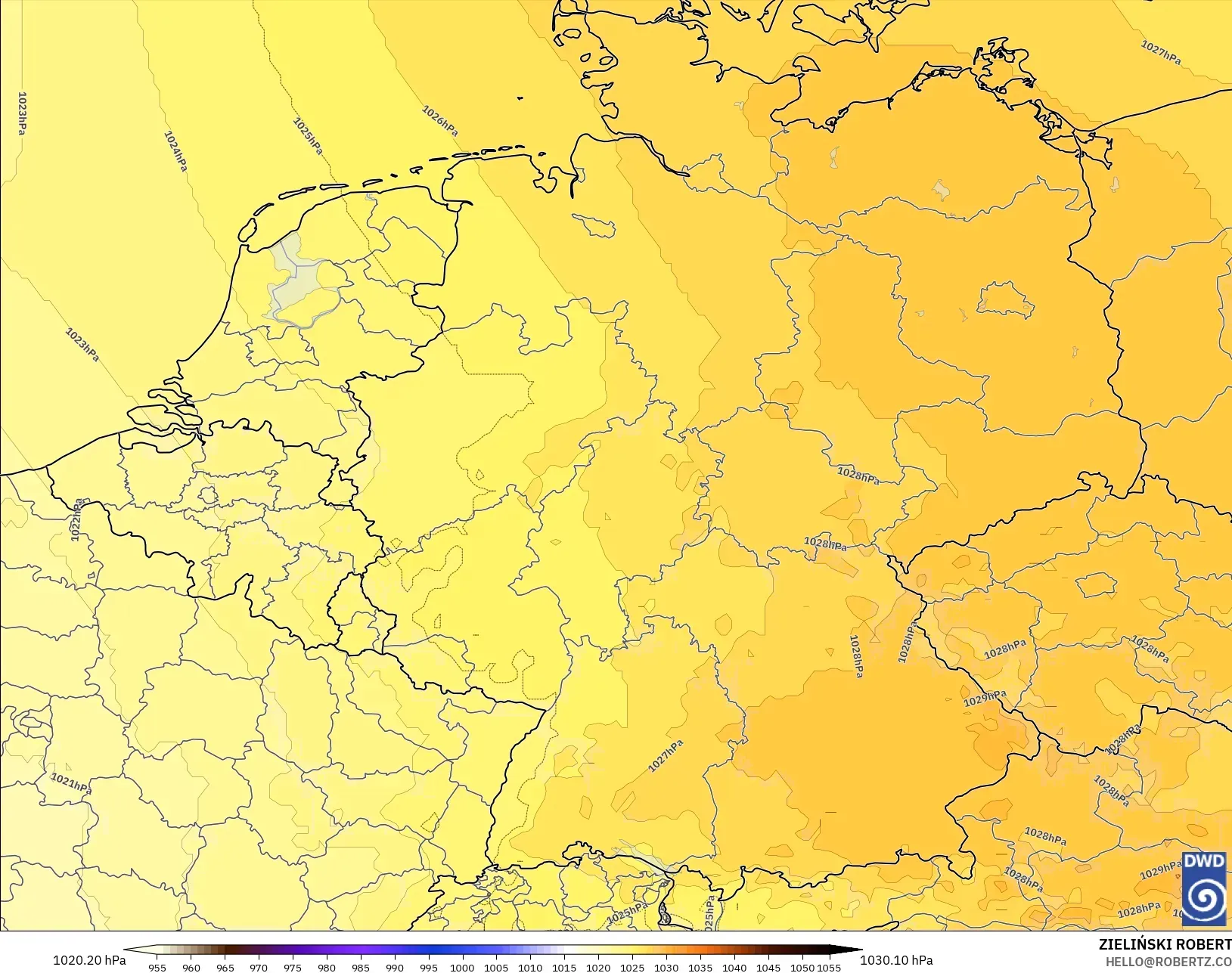ICON モデル - ドイツ, 気圧