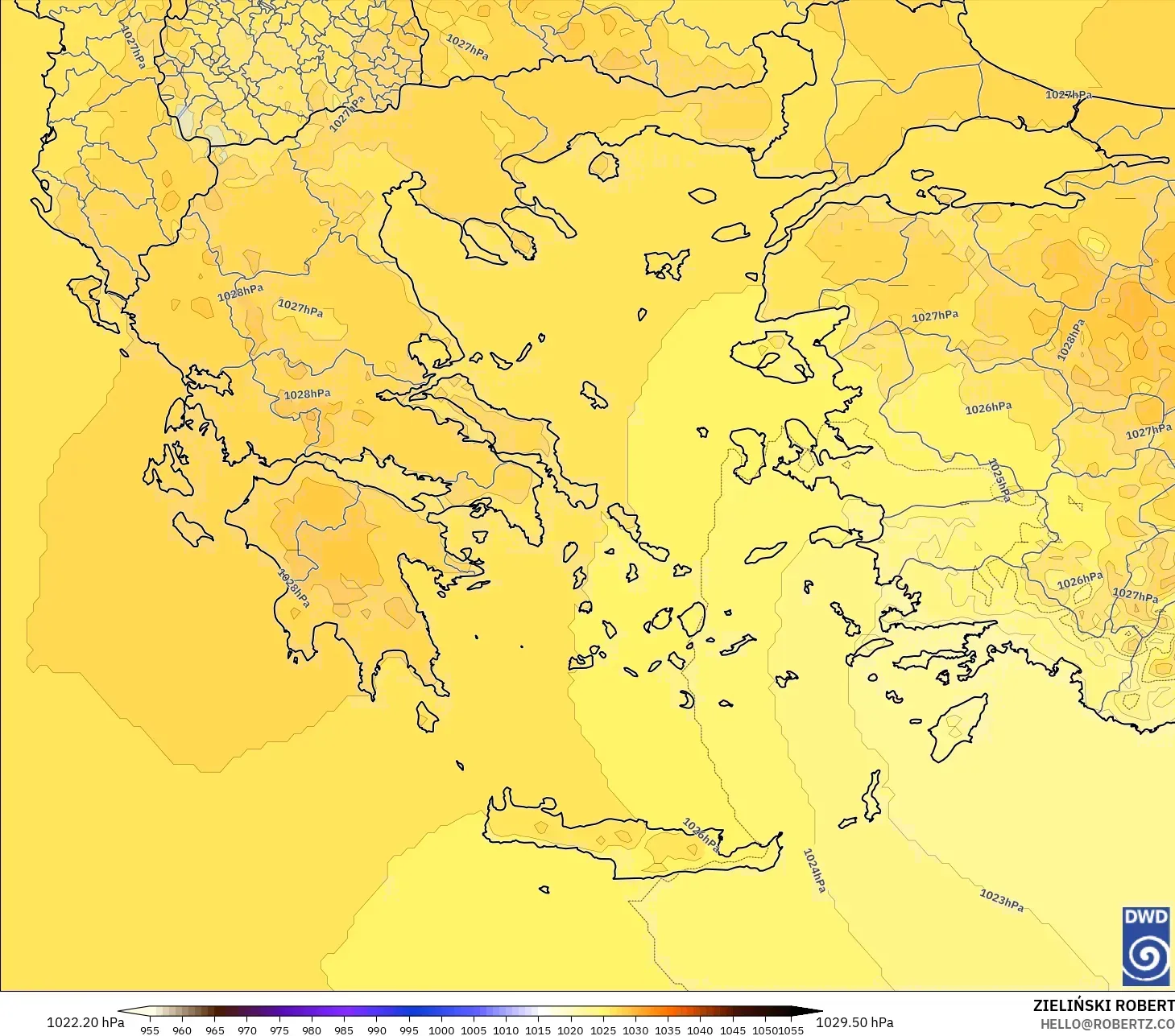 ICON モデル - ギリシャ, 気圧