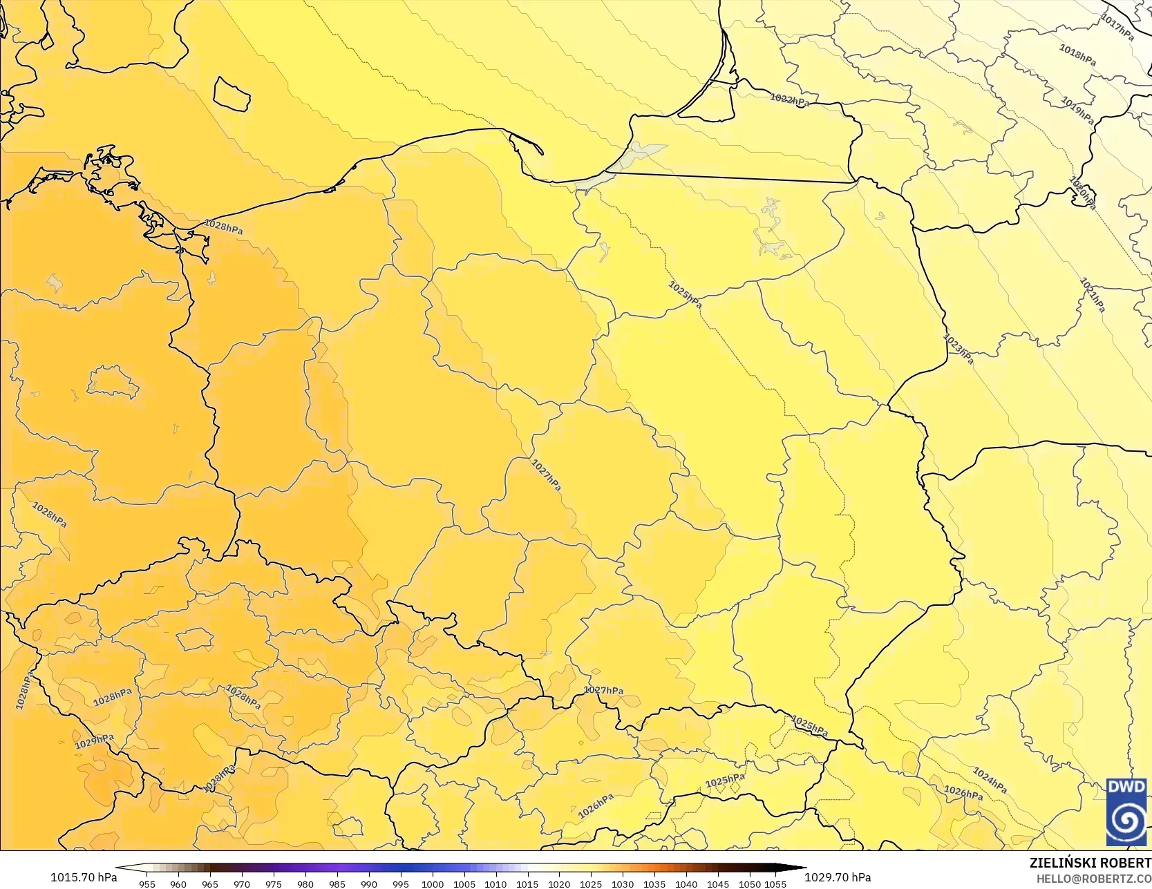 ICON モデル - ポーランド, 気圧