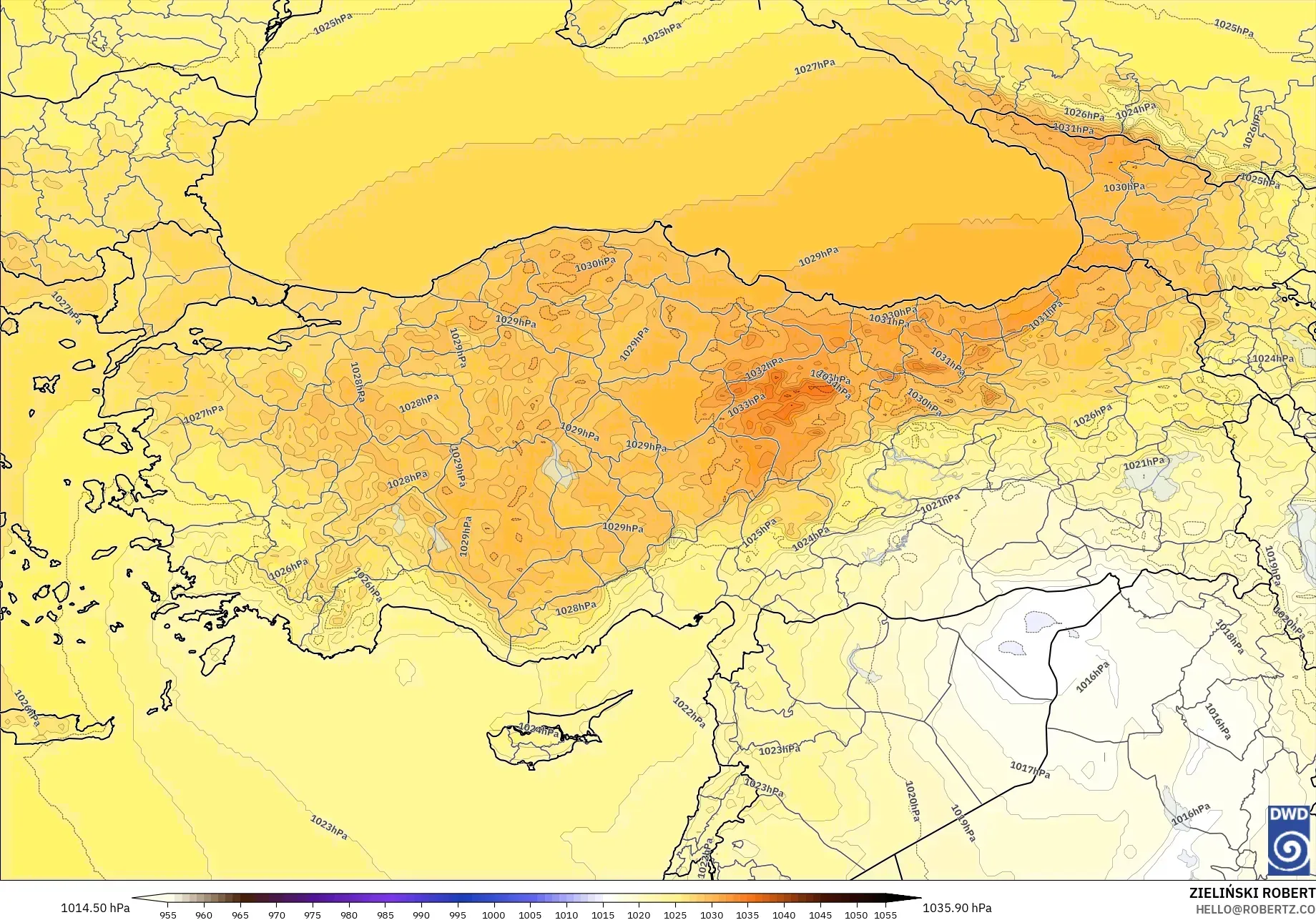 ICON モデル - トルコ, 気圧