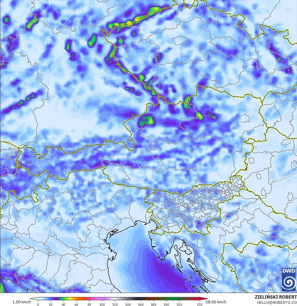 ICON モデル - オーストリア, 突風