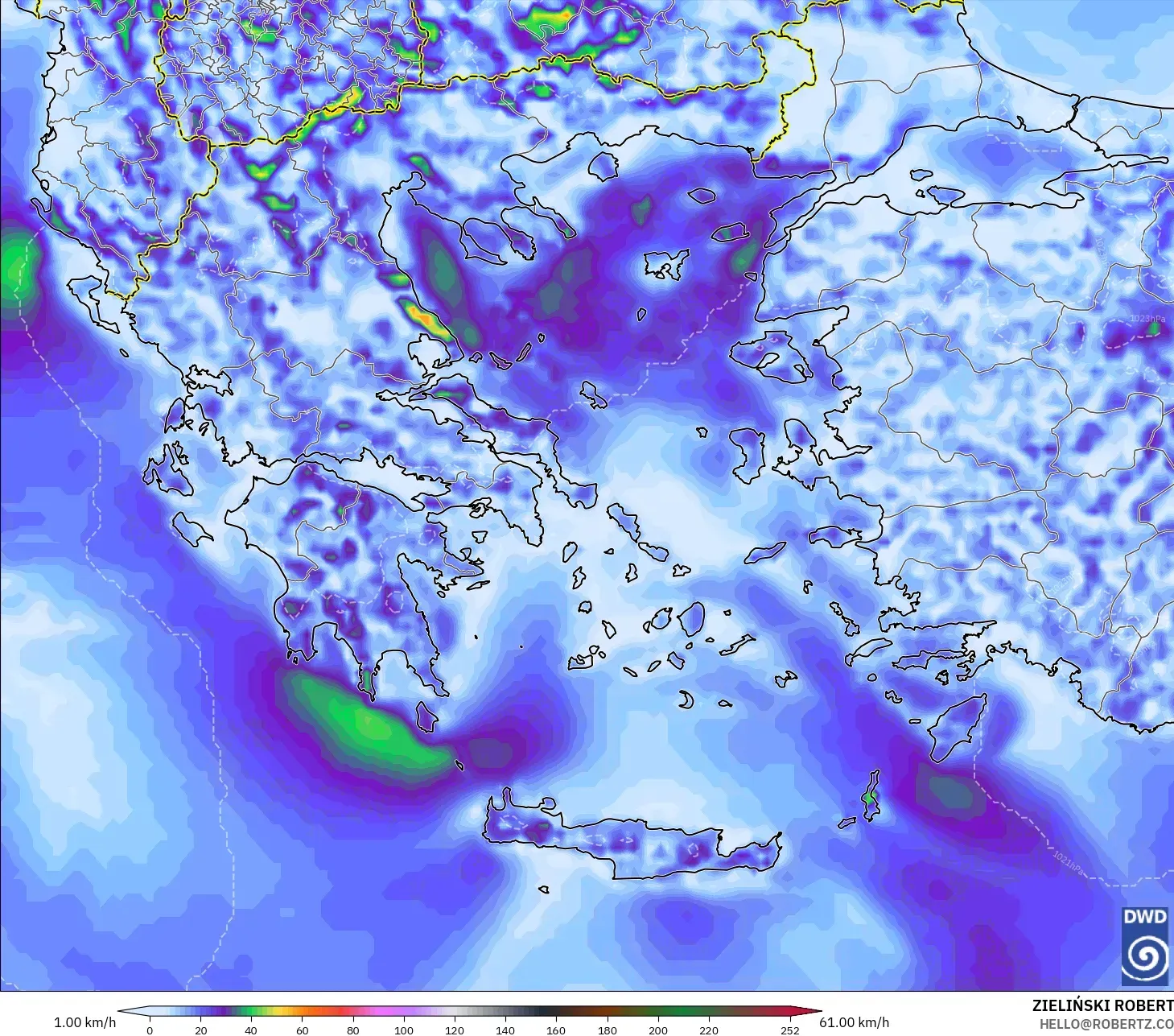 ICON モデル - ギリシャ, 突風