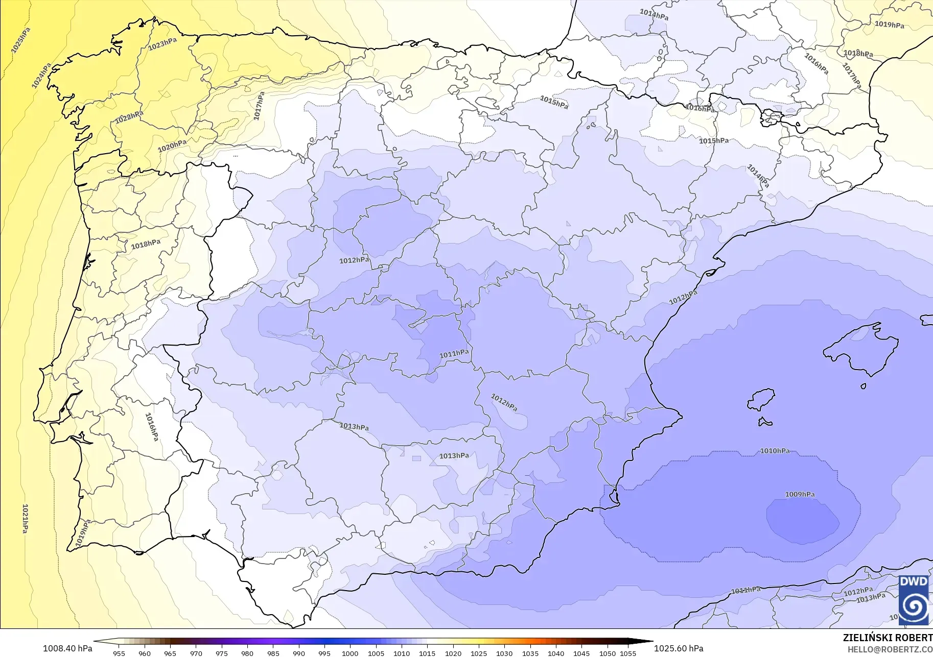 ICON モデル - スペイン, 気圧