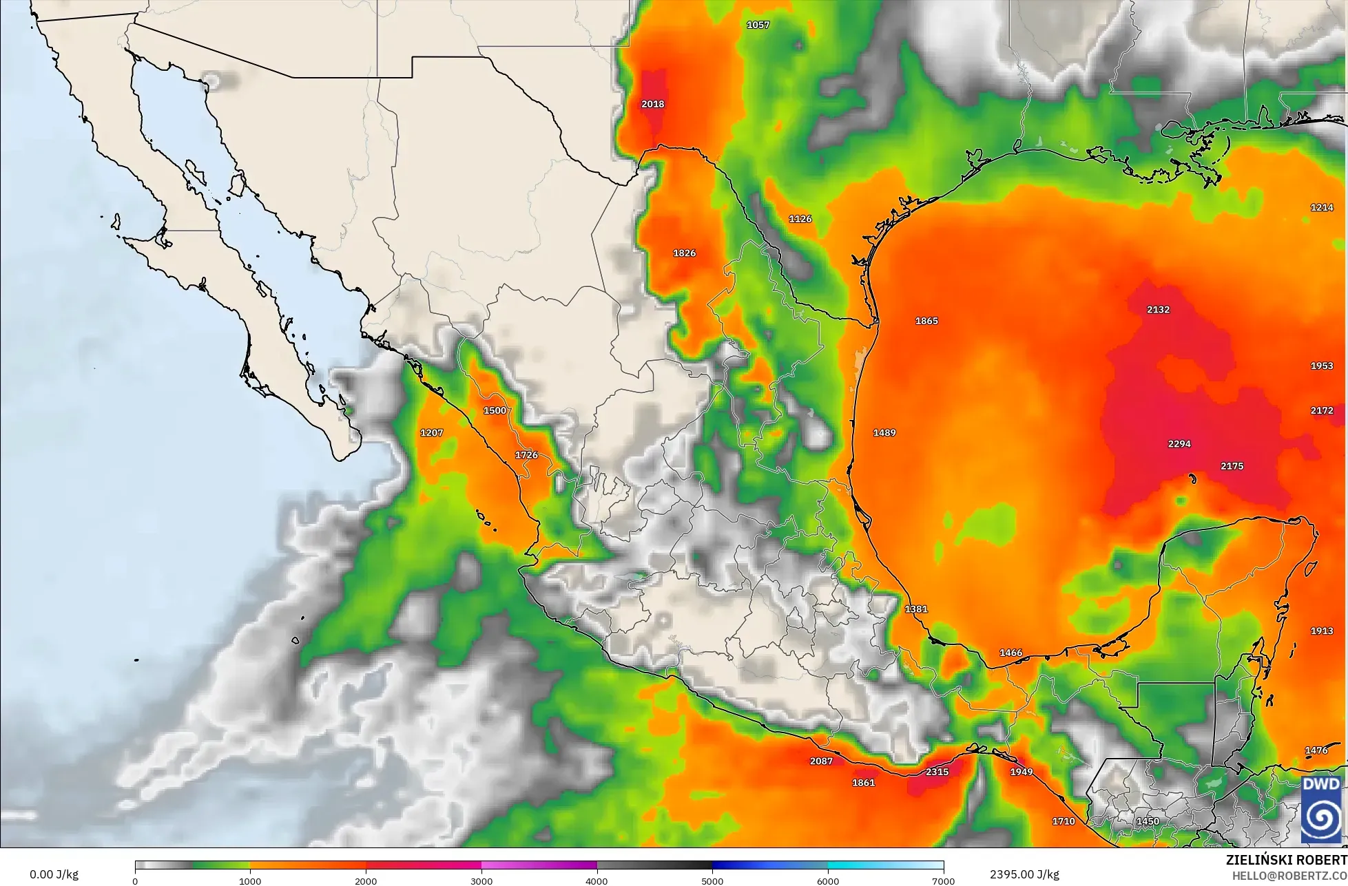 ICON モデル - メキシコ, CAPE