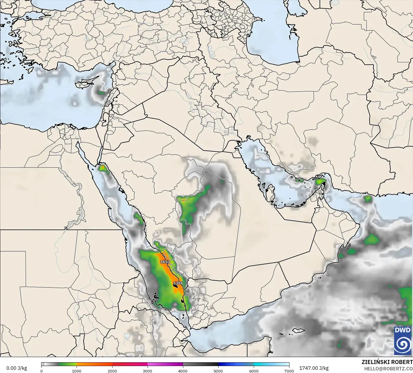 ICON モデル - 中東, CAPE