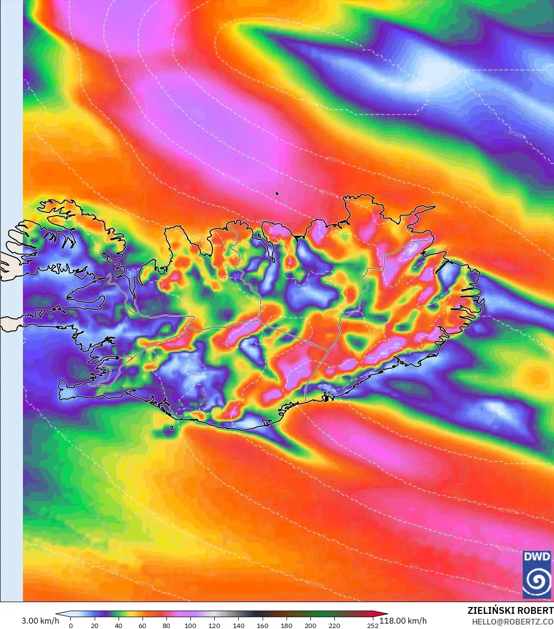 ICON モデル - アイスランド, 突風