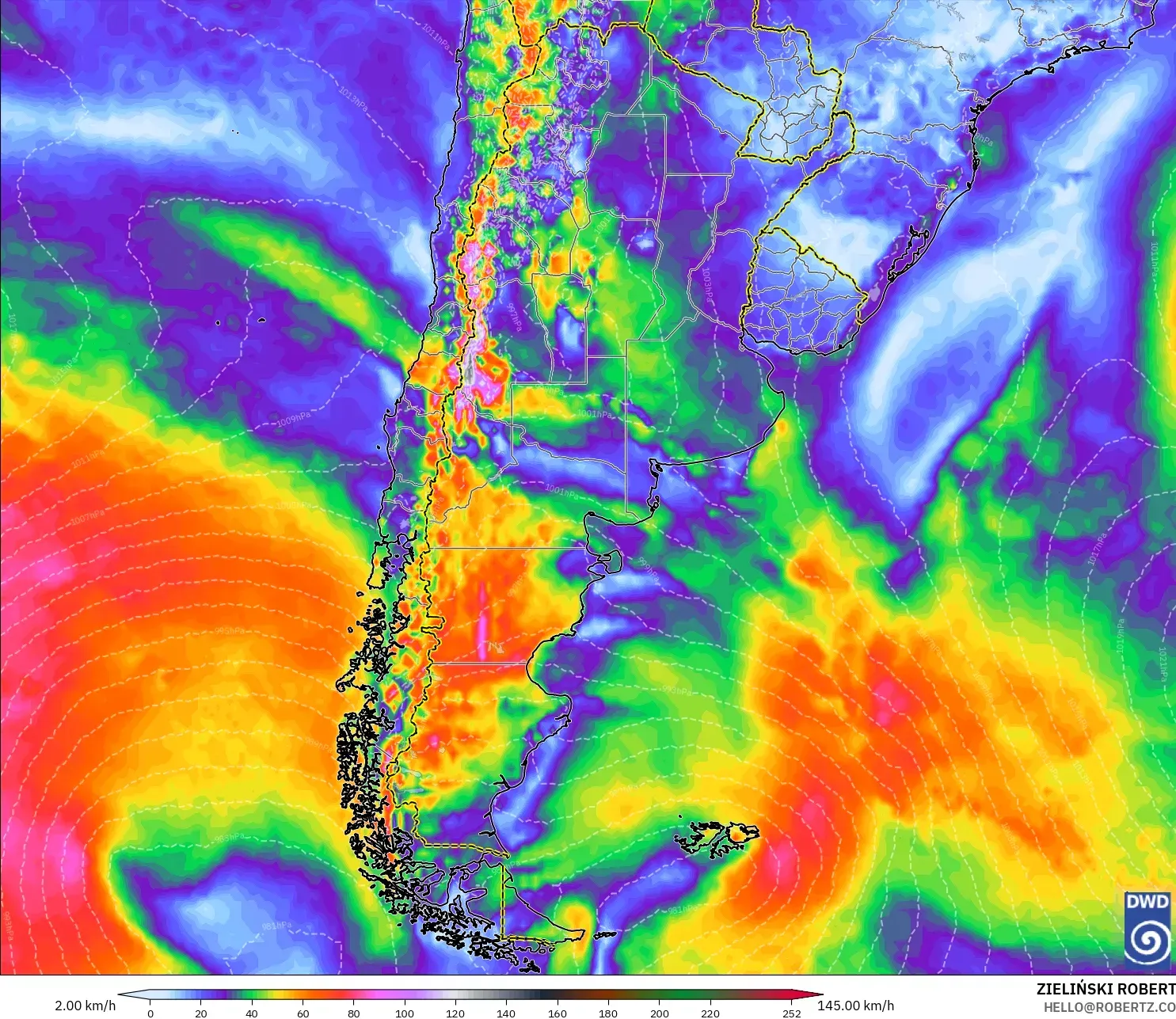 ICON モデル - アルゼンチン, 突風（最大）