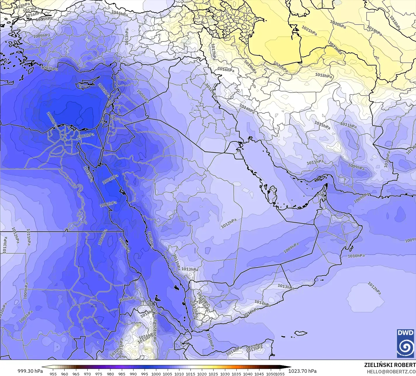 ICON モデル - 中東, 気圧