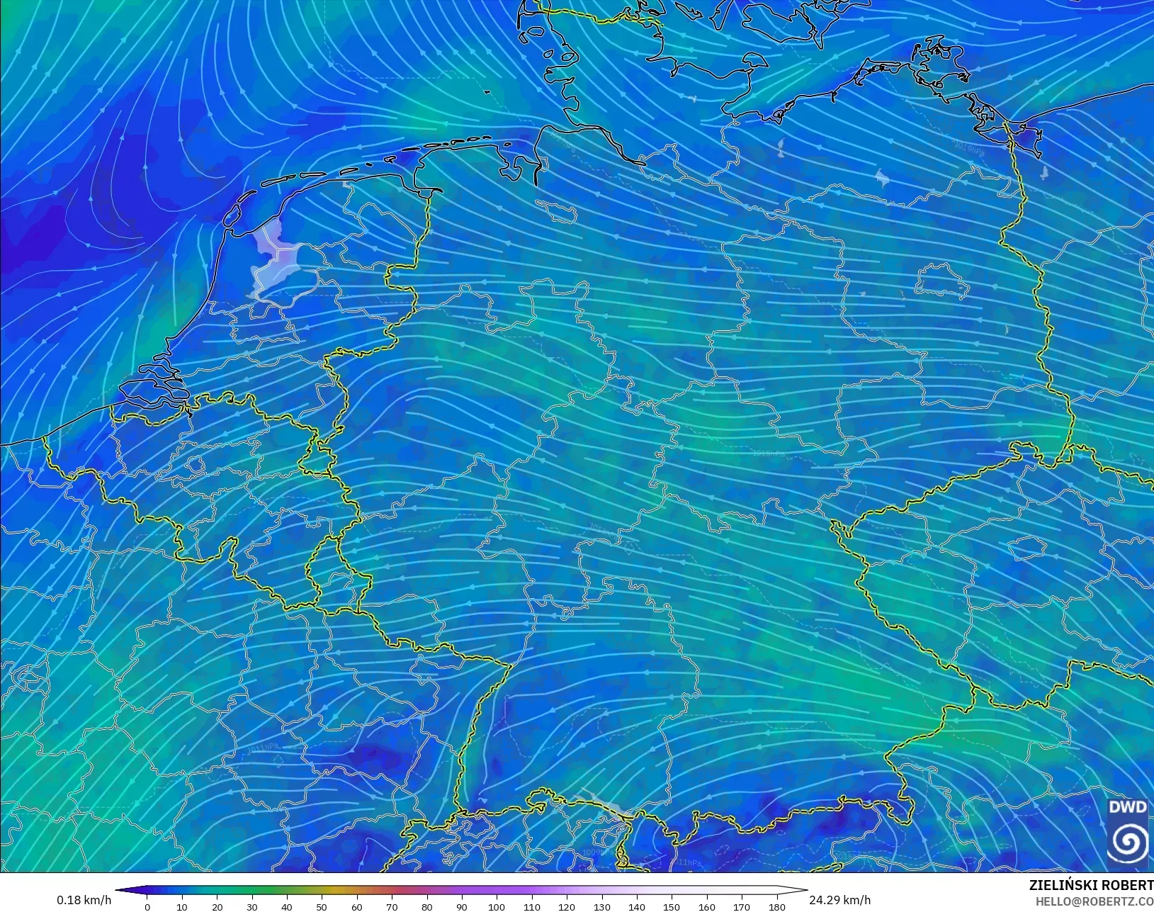 ICON モデル - ドイツ, 風速（10m）