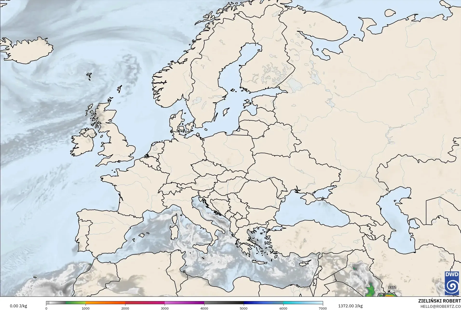 ICON モデル - ヨーロッパ, CAPE
