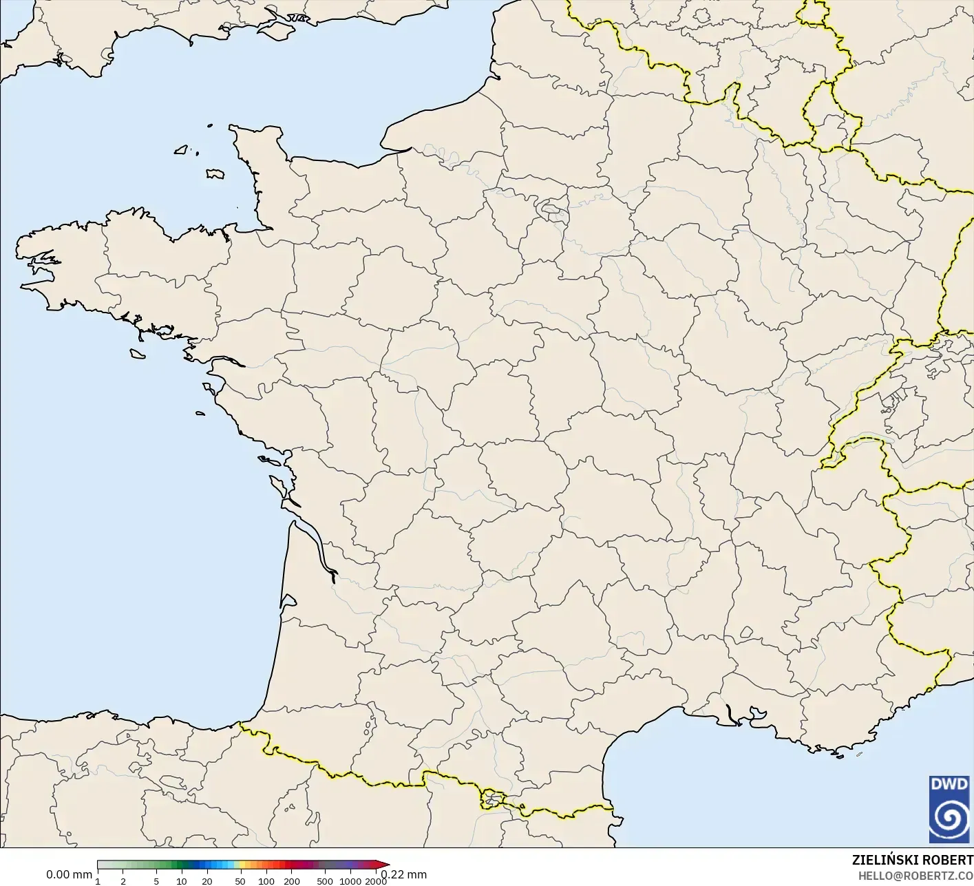 ICON モデル - フランス, 降水量の合計