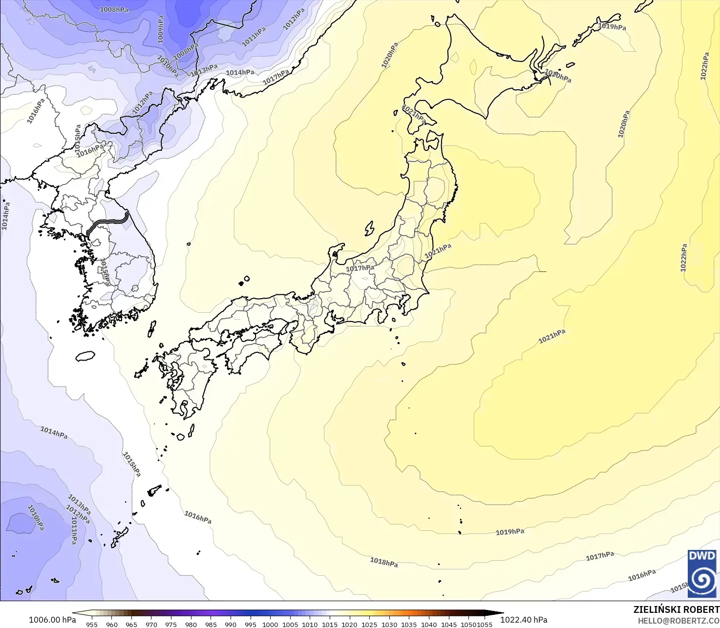 ICON モデル - 日本, 気圧