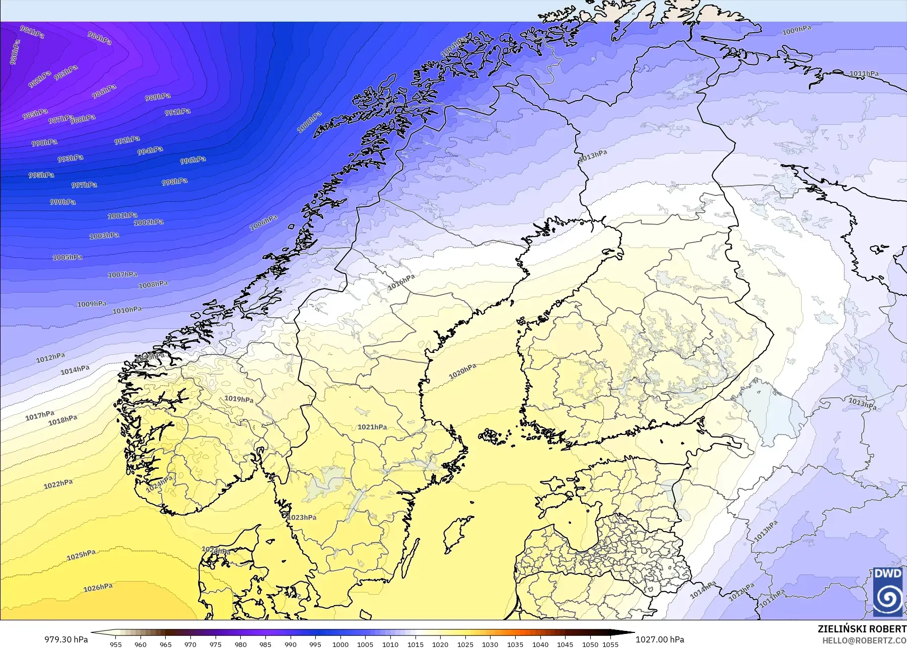 ICON モデル - スカンジナビア, 気圧