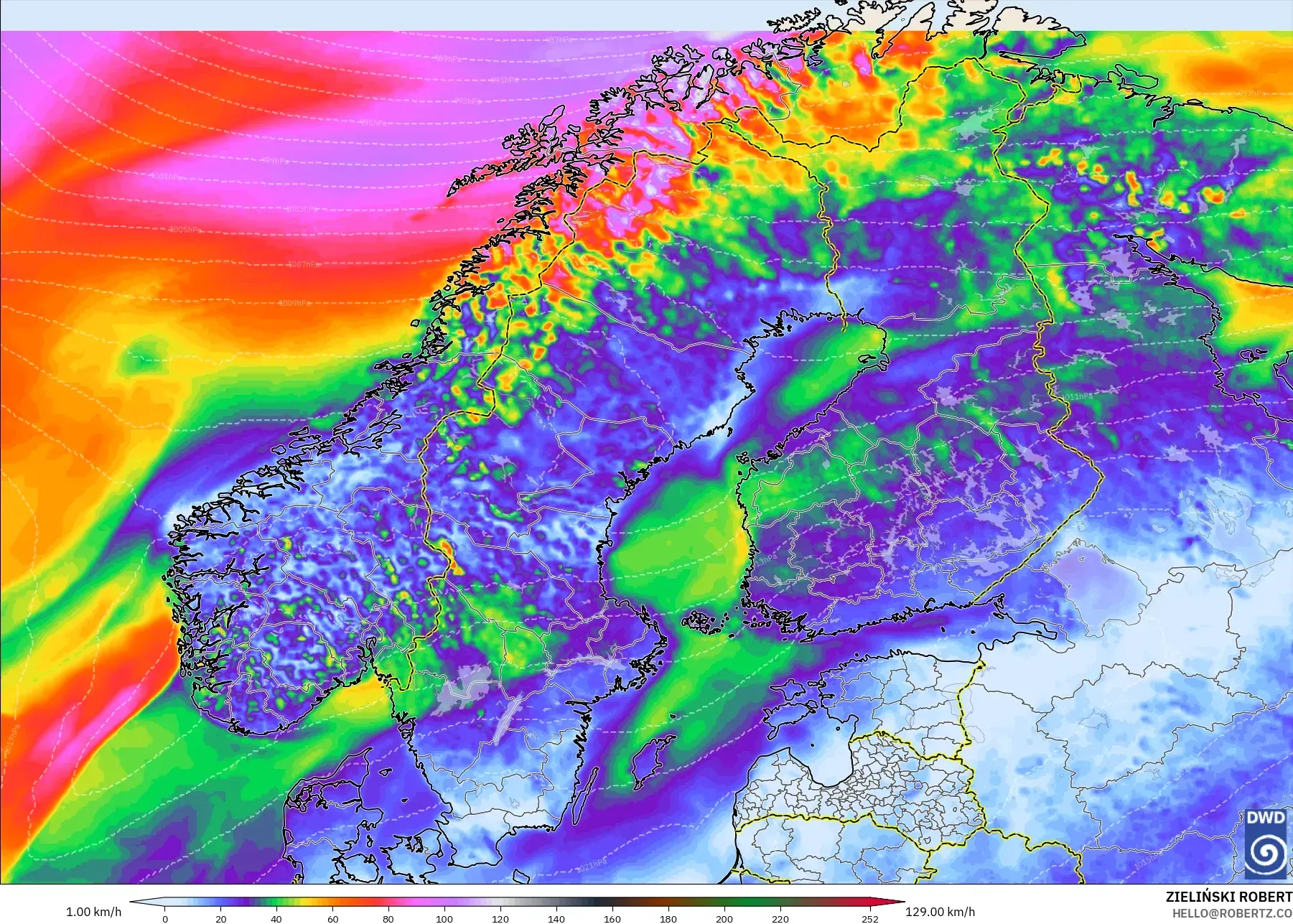 ICON モデル - スカンジナビア, 突風（最大）