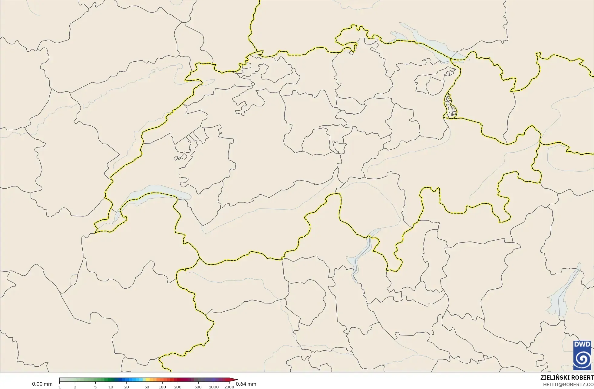 ICON モデル - スイス, 降水量の合計