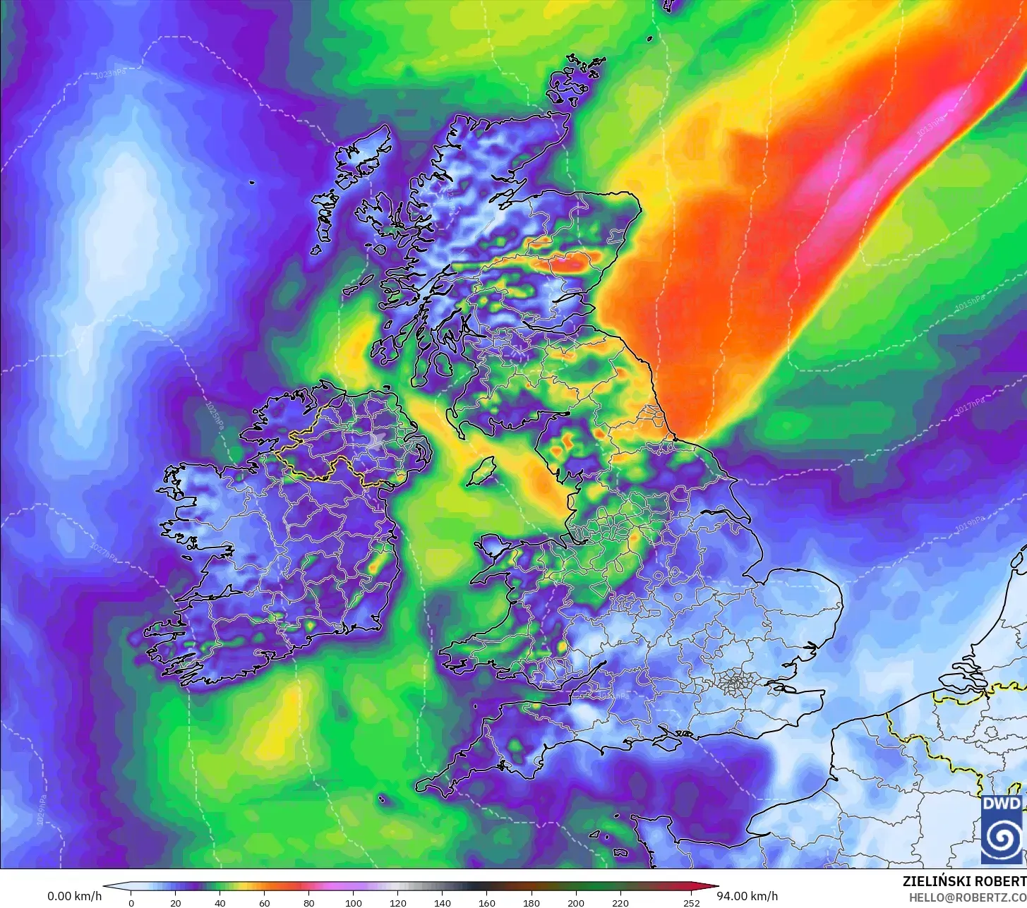 ICON モデル - イギリス, 突風（最大）