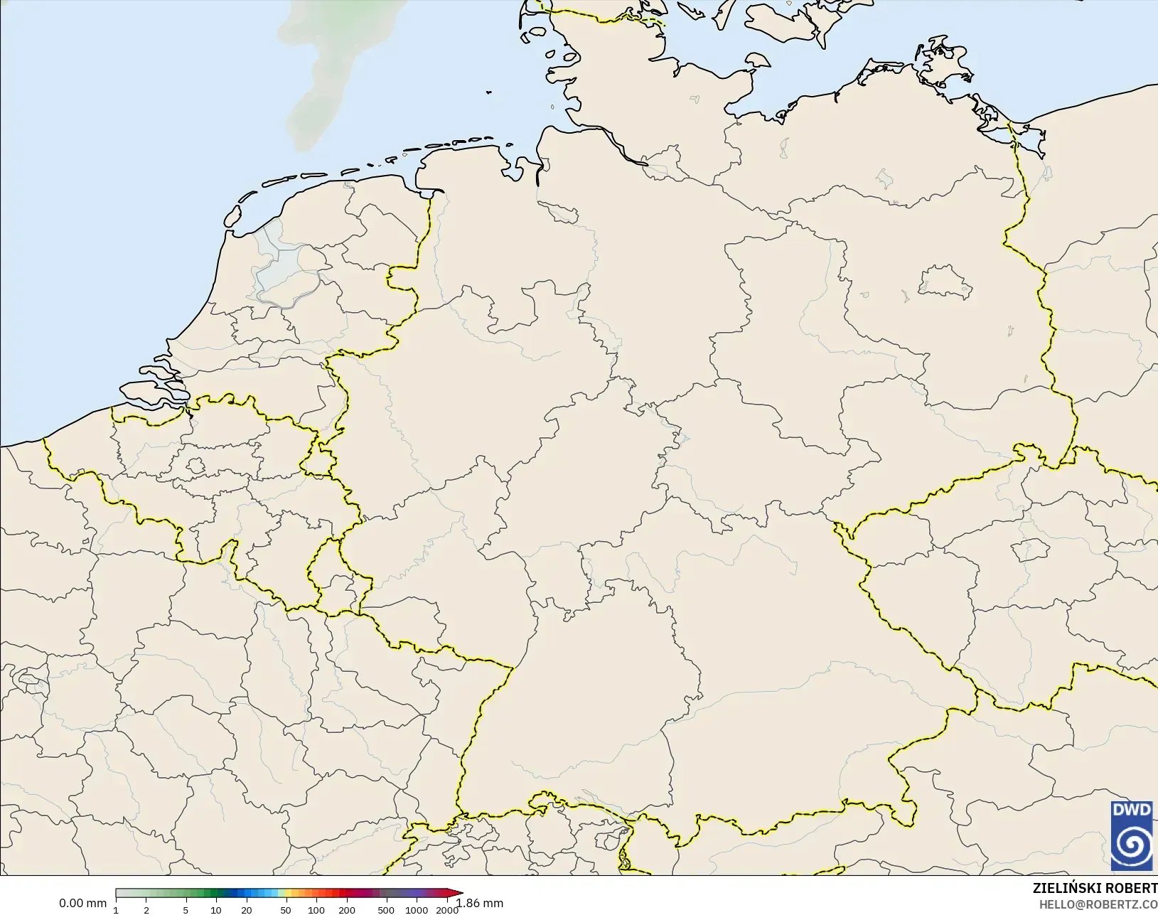 ICON モデル - ドイツ, 降水量の合計