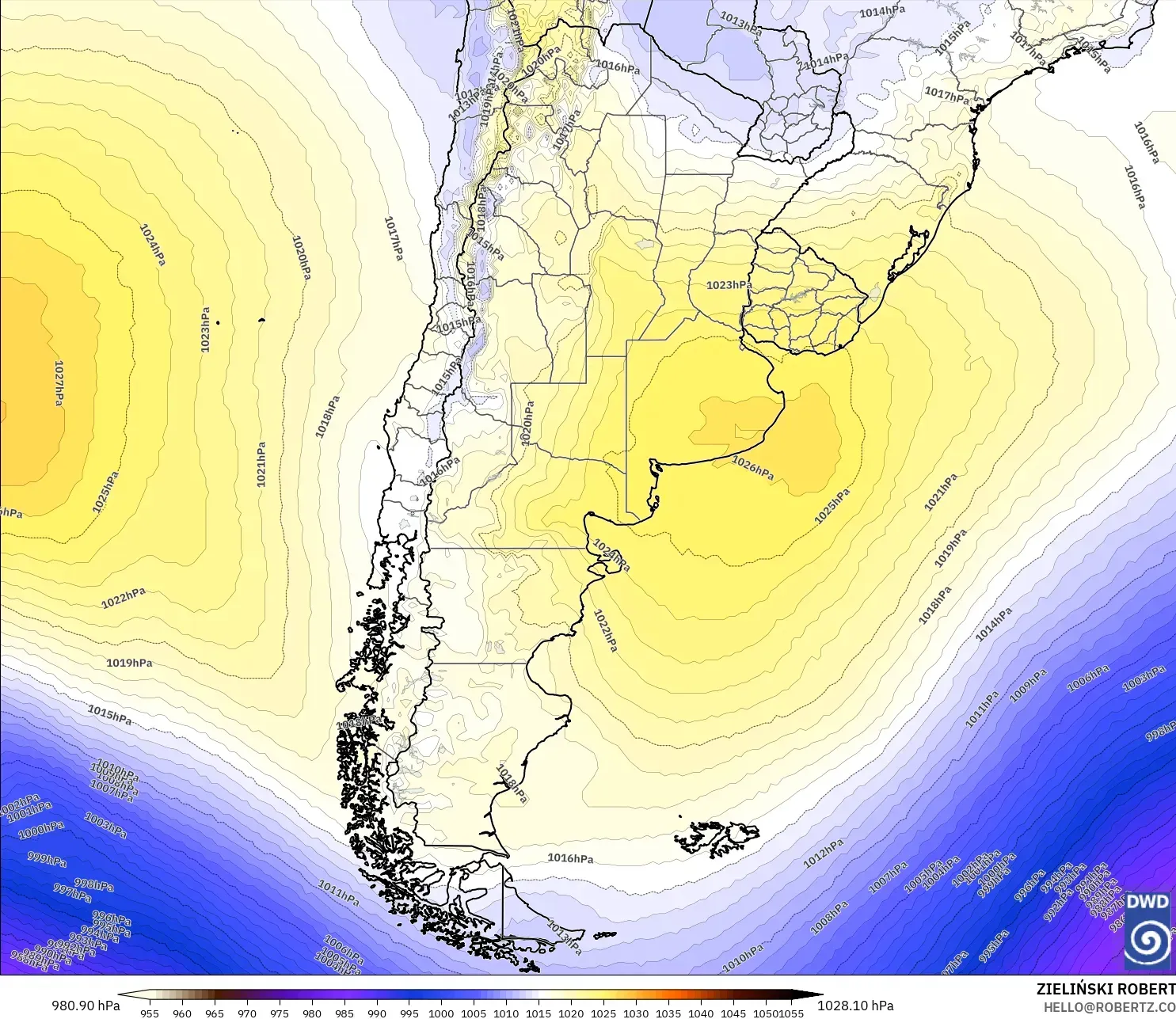 ICON モデル - アルゼンチン, 気圧