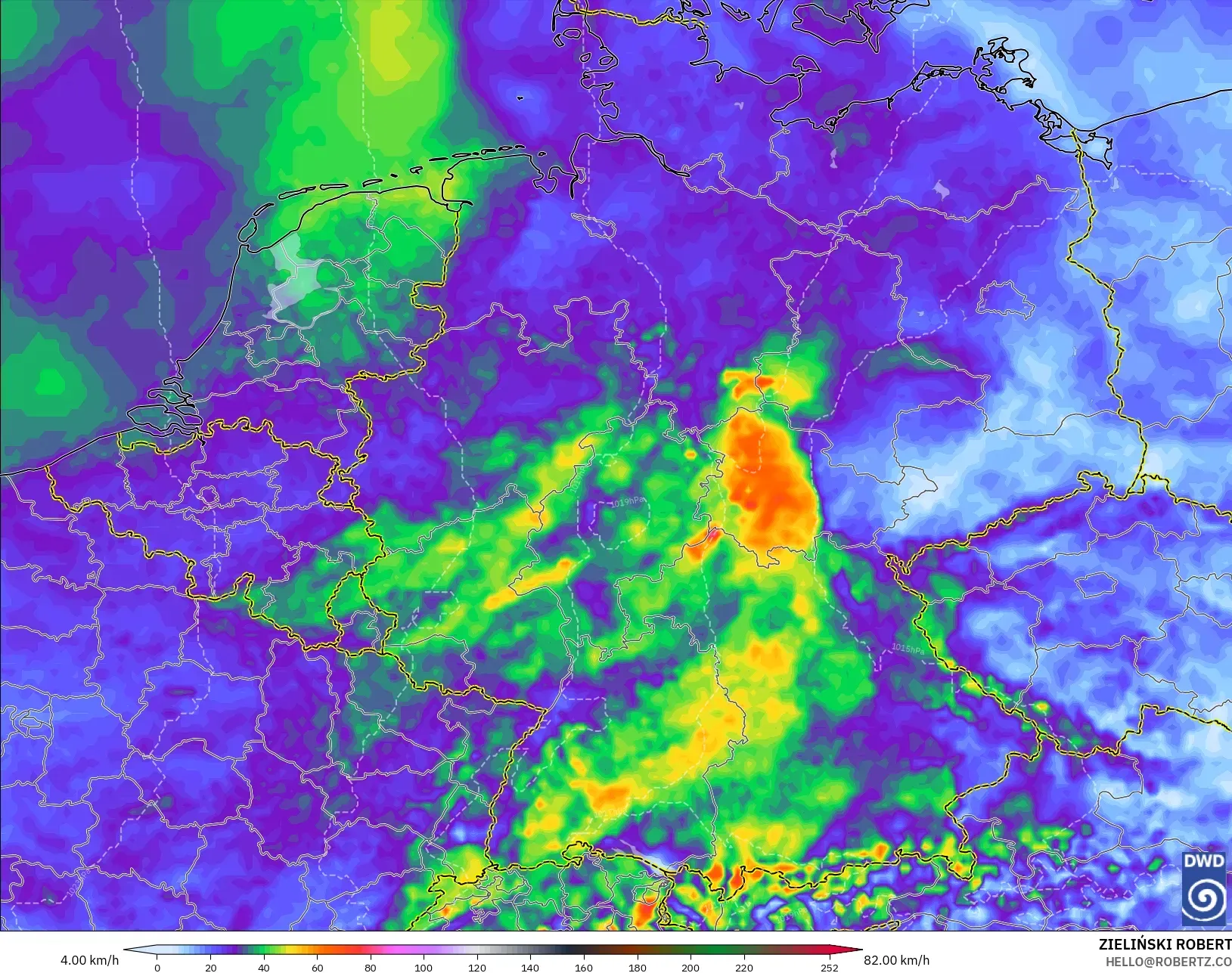 ICON モデル - ドイツ, 突風