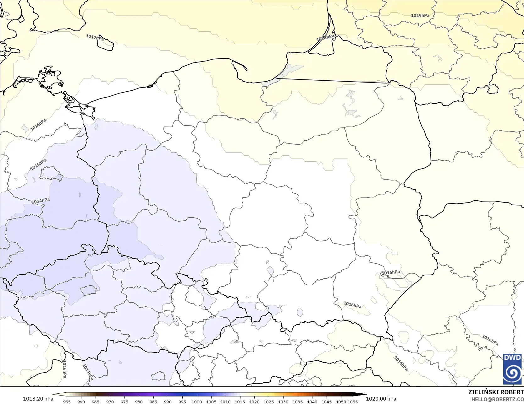 ICON モデル - ポーランド, 気圧