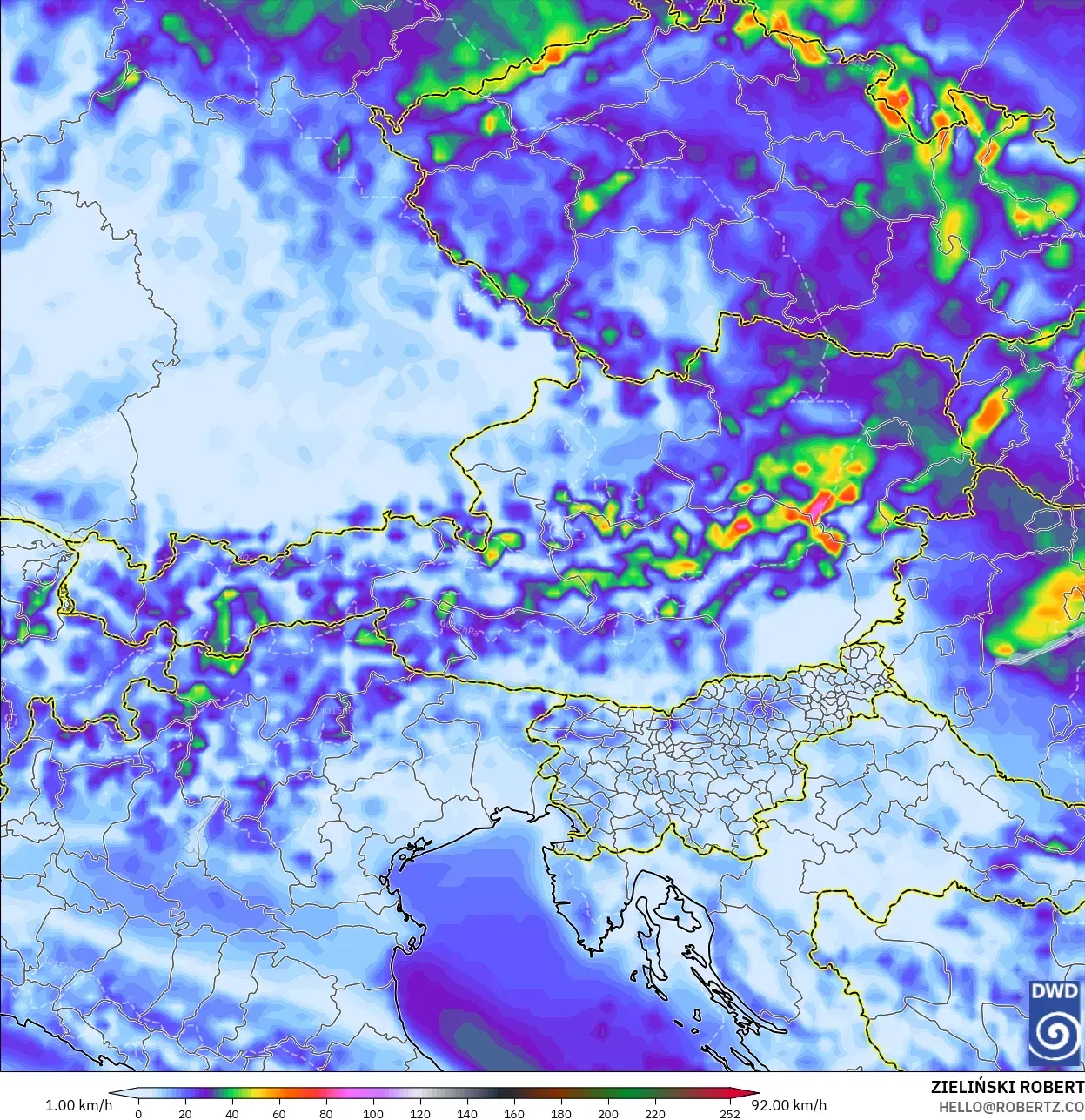 ICON モデル - オーストリア, 突風