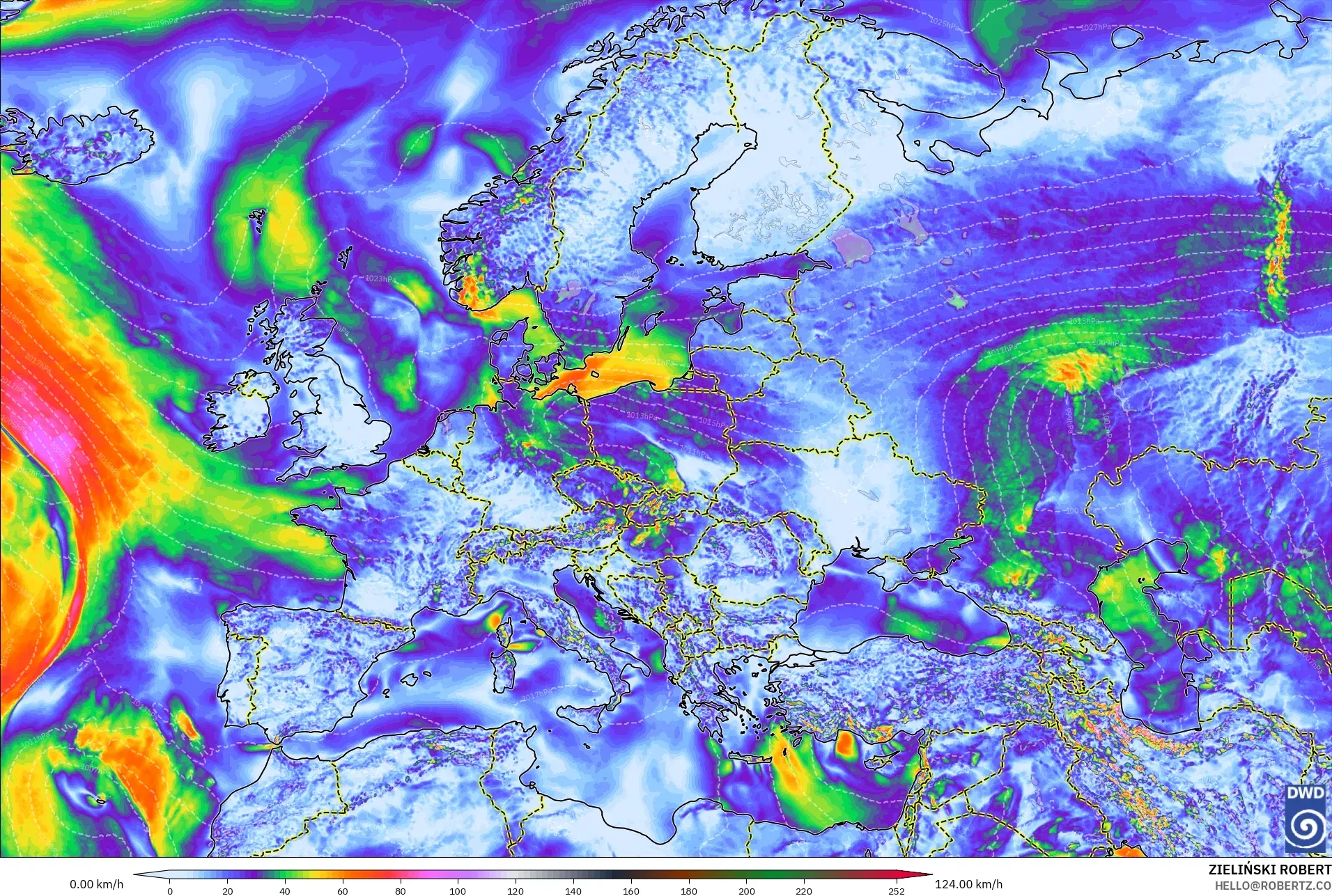 ICON モデル - ヨーロッパ, 突風