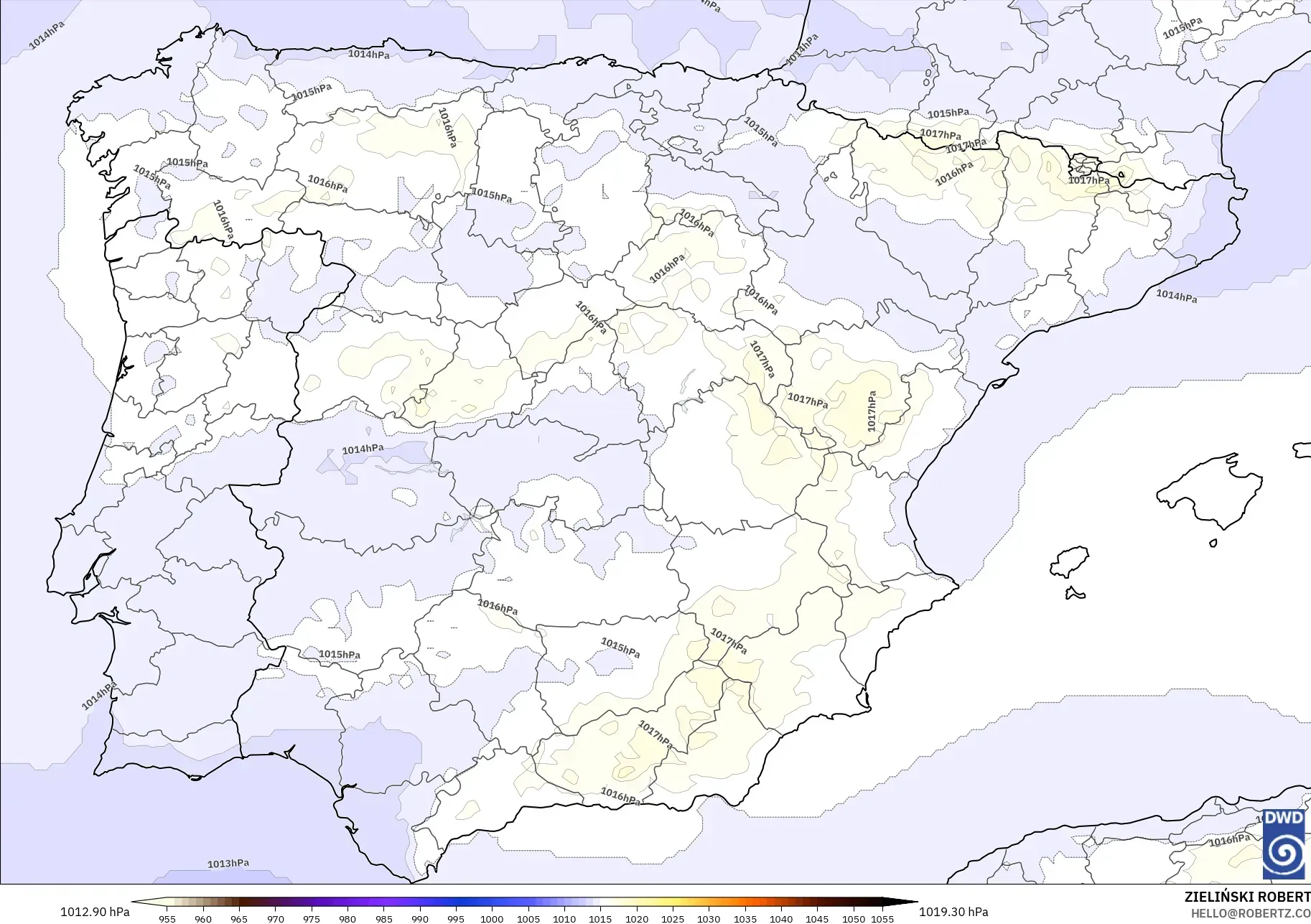 ICON モデル - スペイン, 気圧