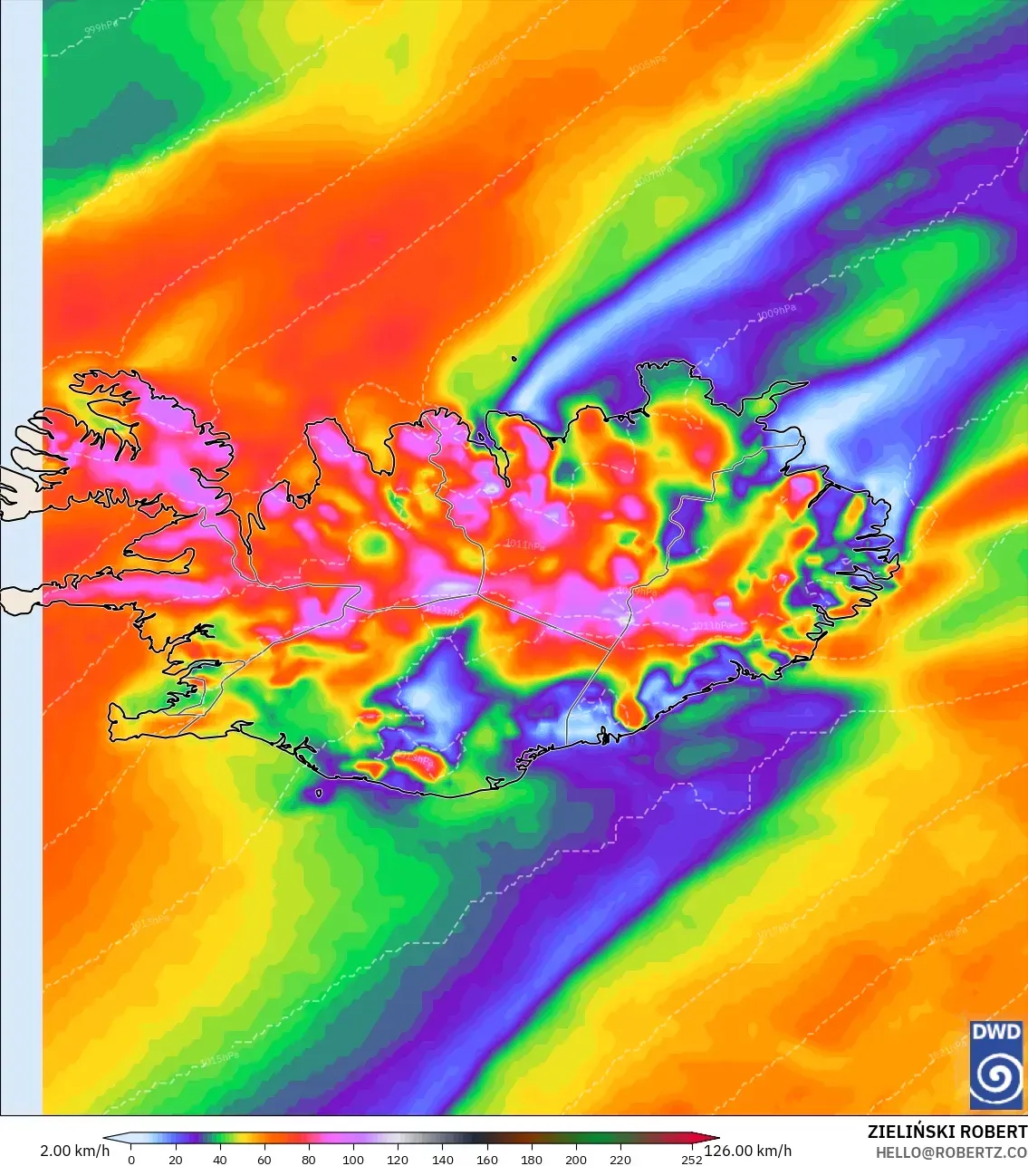 ICON モデル - アイスランド, 突風