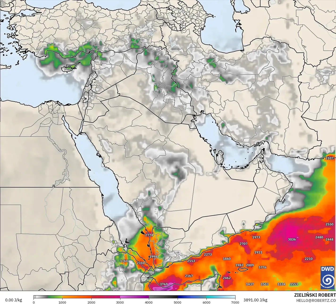 ICON モデル - 中東, CAPE