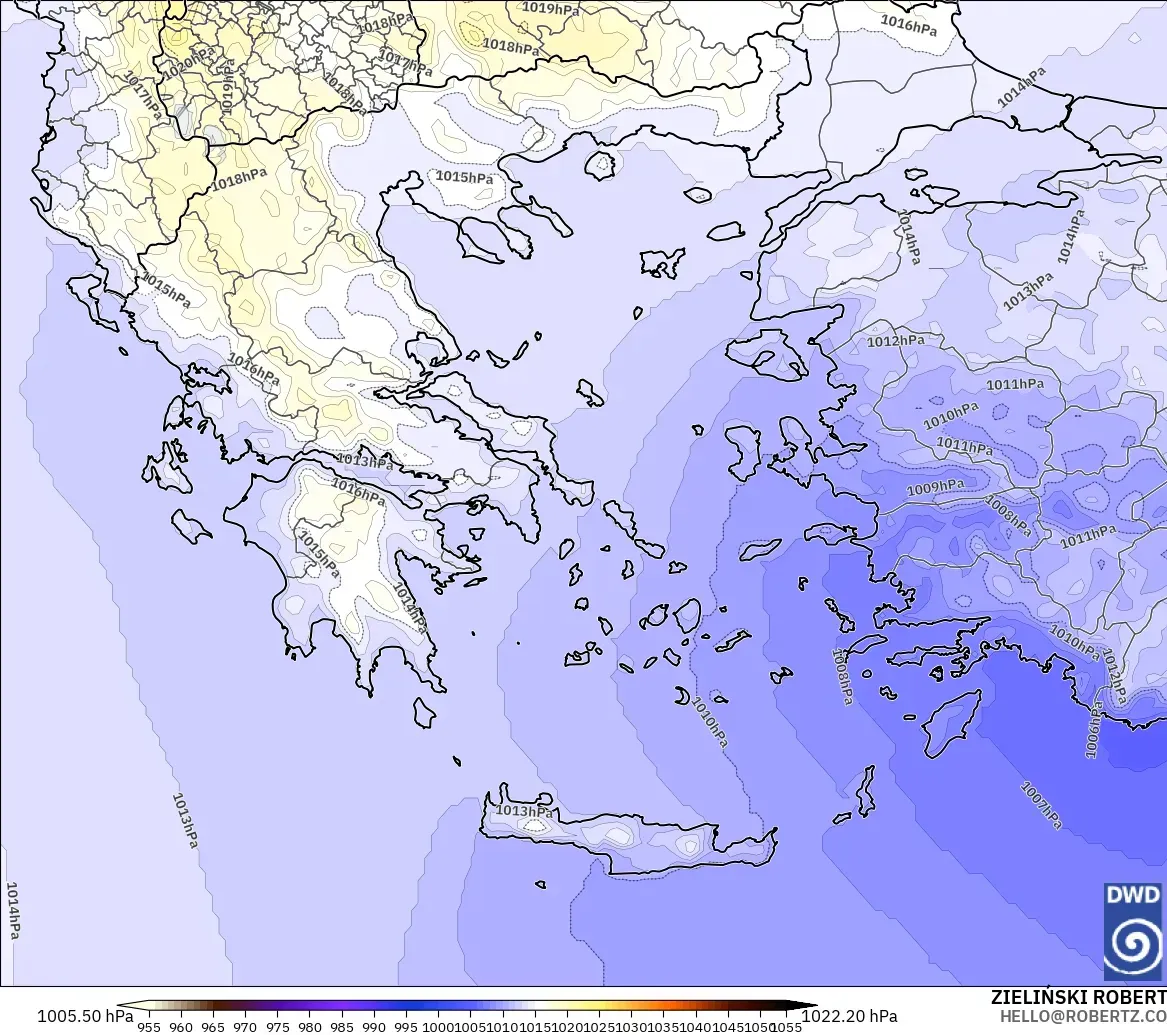 ICON モデル - ギリシャ, 気圧