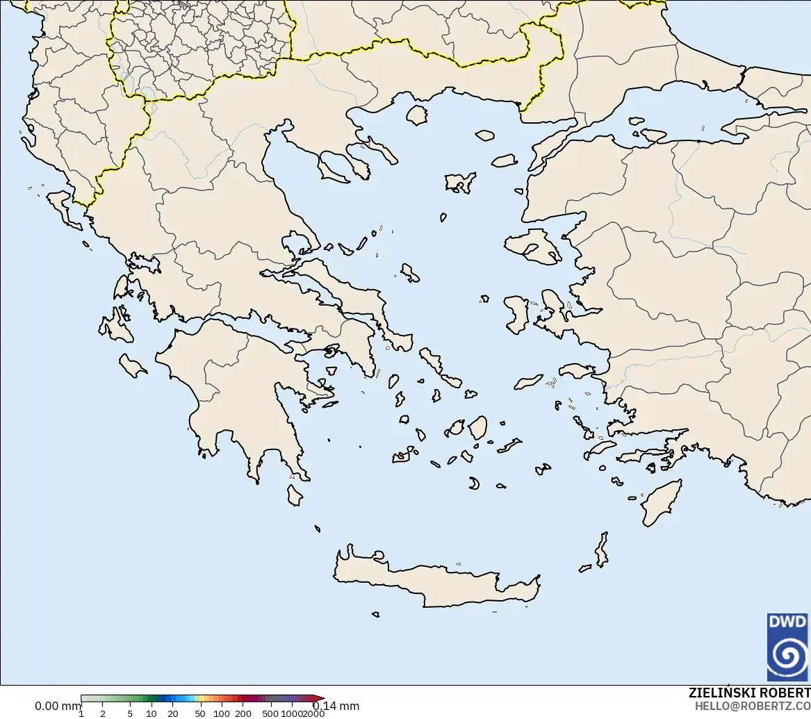 ICON モデル - ギリシャ, 降水量の合計