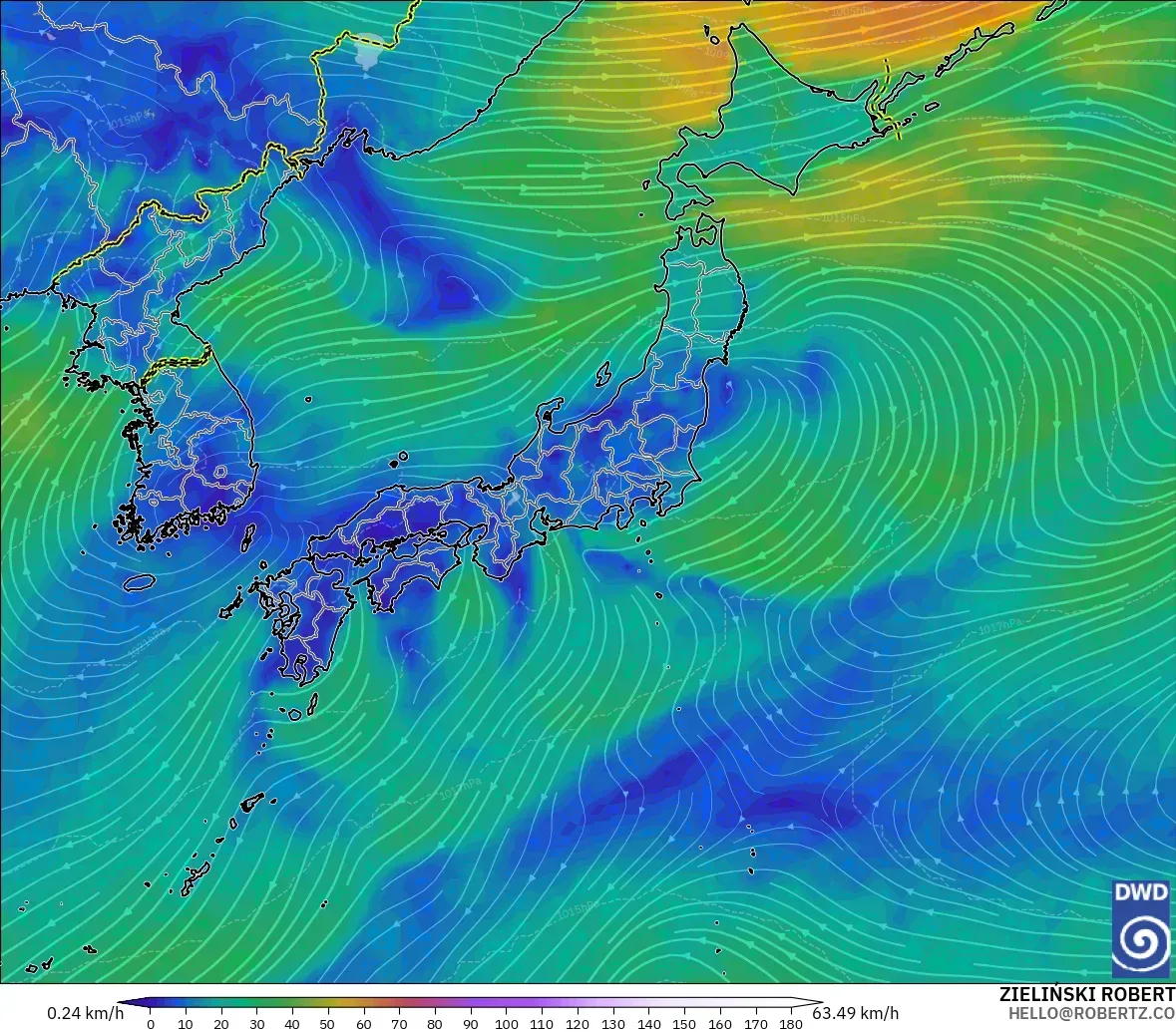 ICON モデル - 日本, 風速（10m）