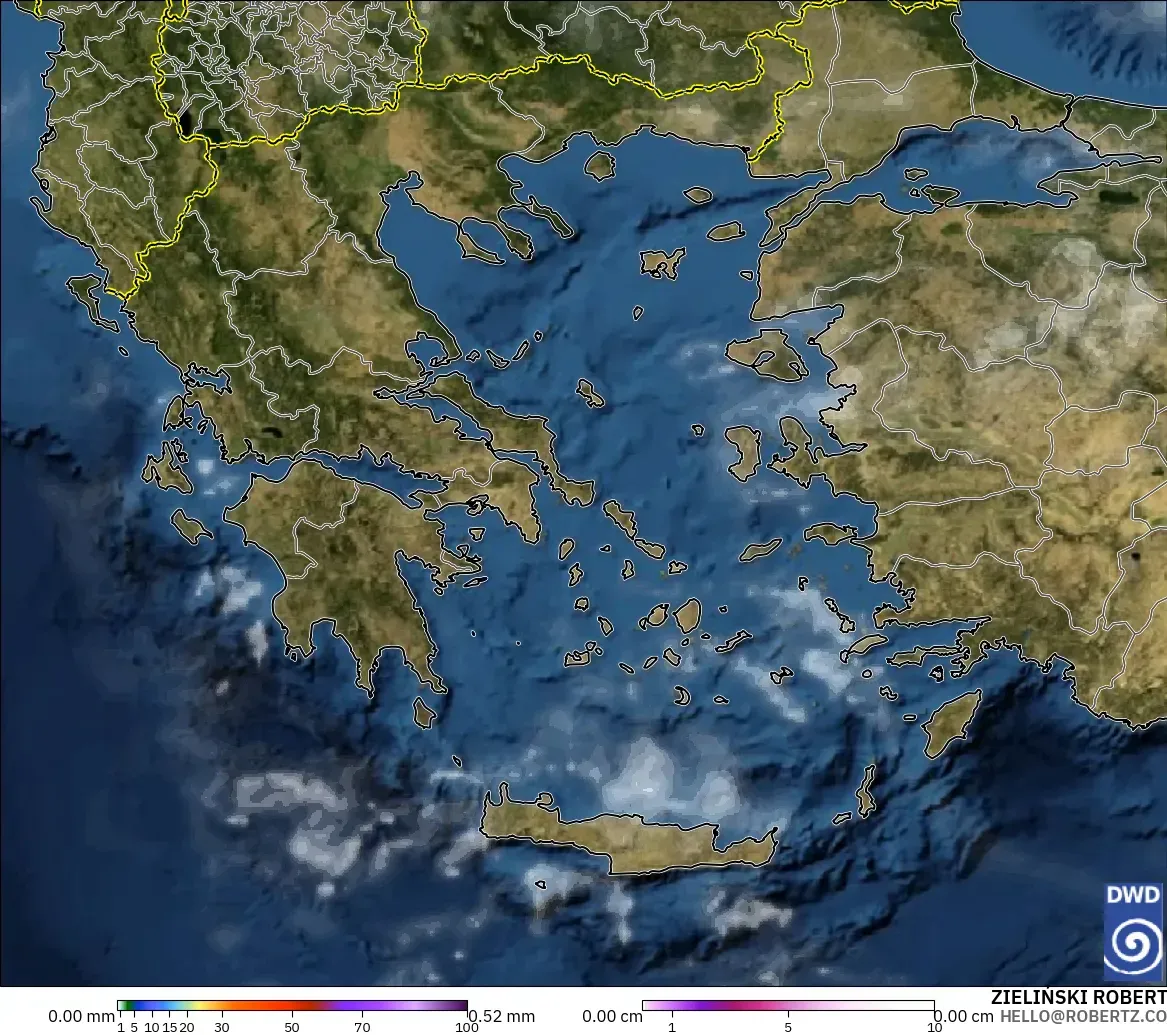 ICON モデル - ギリシャ, 降水量、雲、気圧