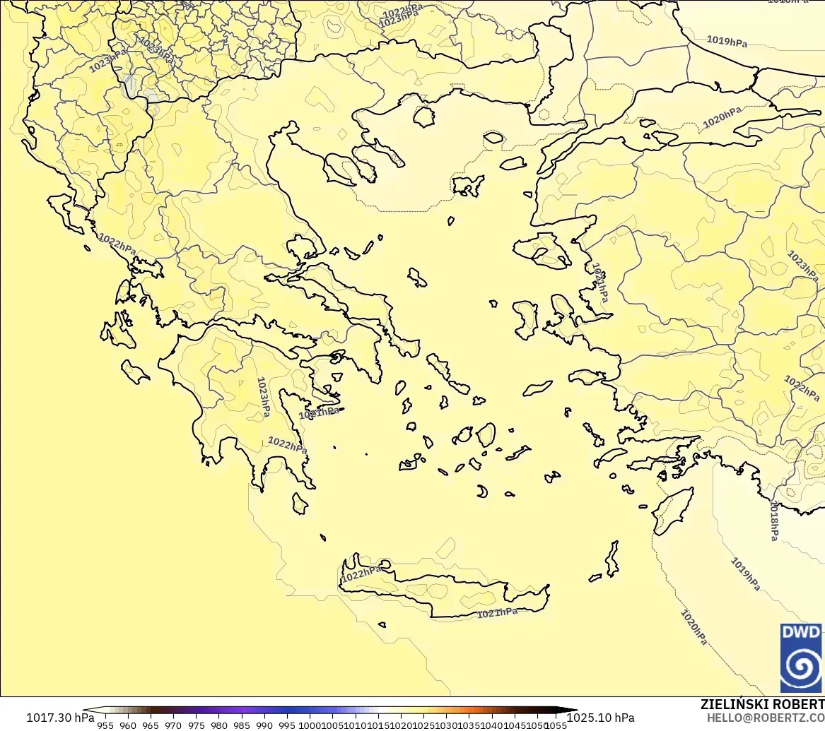 ICON モデル - ギリシャ, 気圧