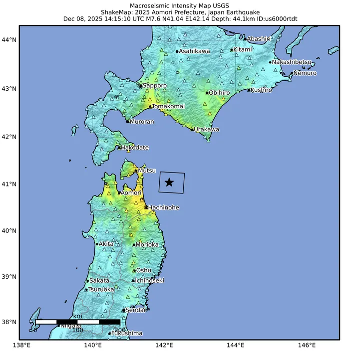 Japan Earthquake December 8 2025