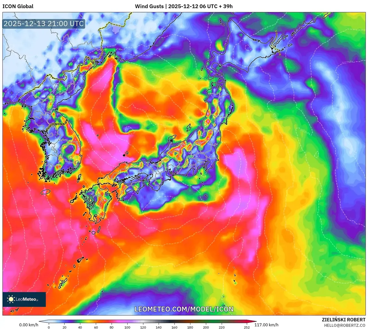 日本を横切る寒冷前線 12月12日2025年気象予報、強風と雨が予想される】
