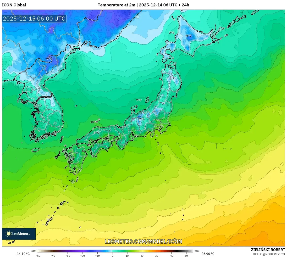 2025-12-15 temperature Japan