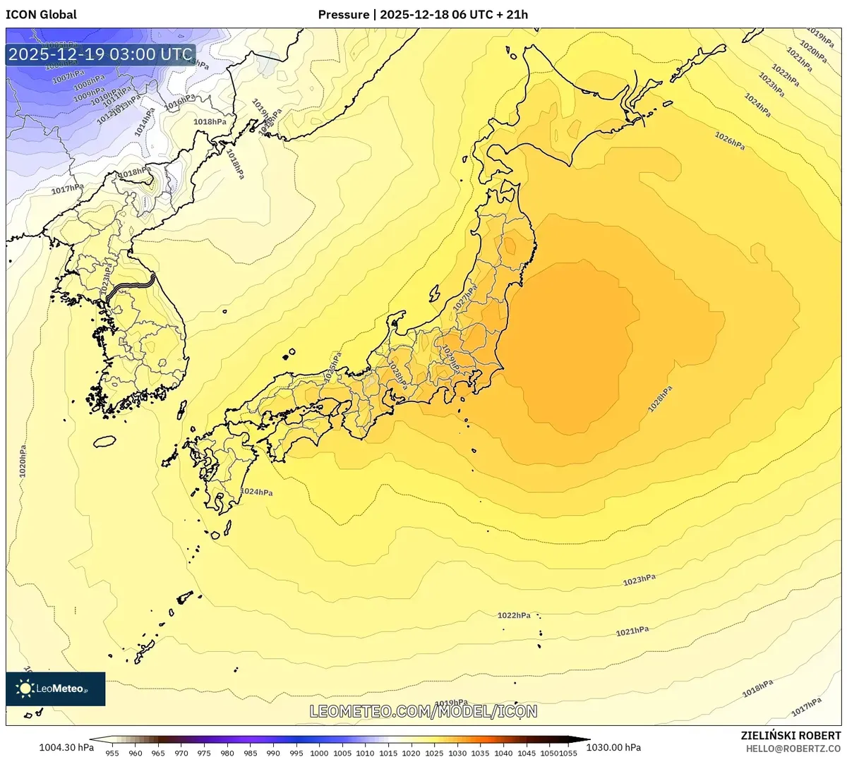 2025-12-18 高気圧システムが冷たくて乾燥した晴天をもたらす